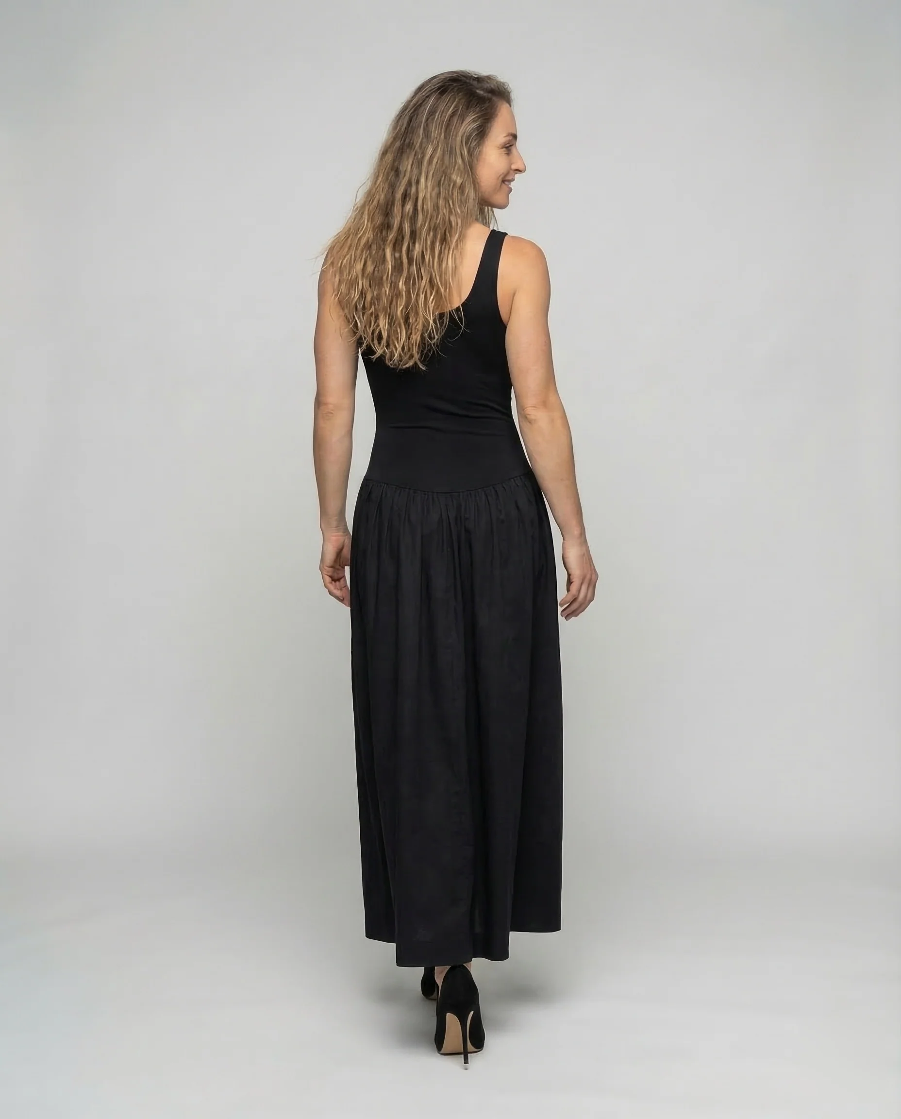 Damen Maxikleid Ripp Top - Image 4