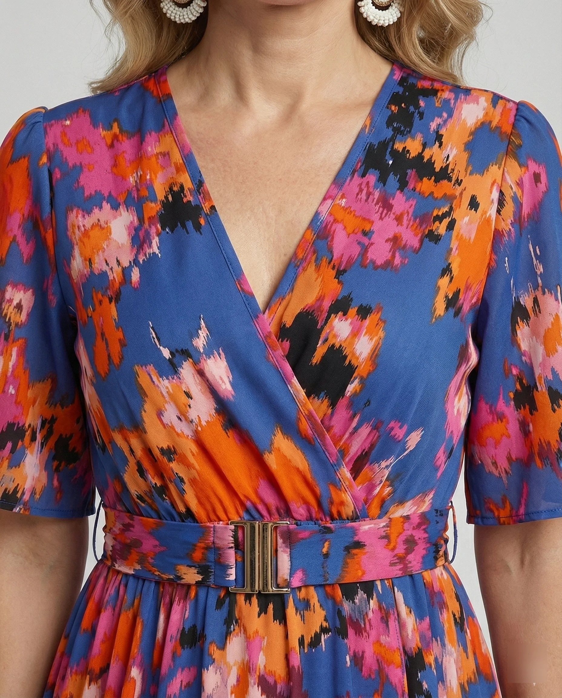 Damen Maxikleid mit Gürtel asymmetrisch - Image 4