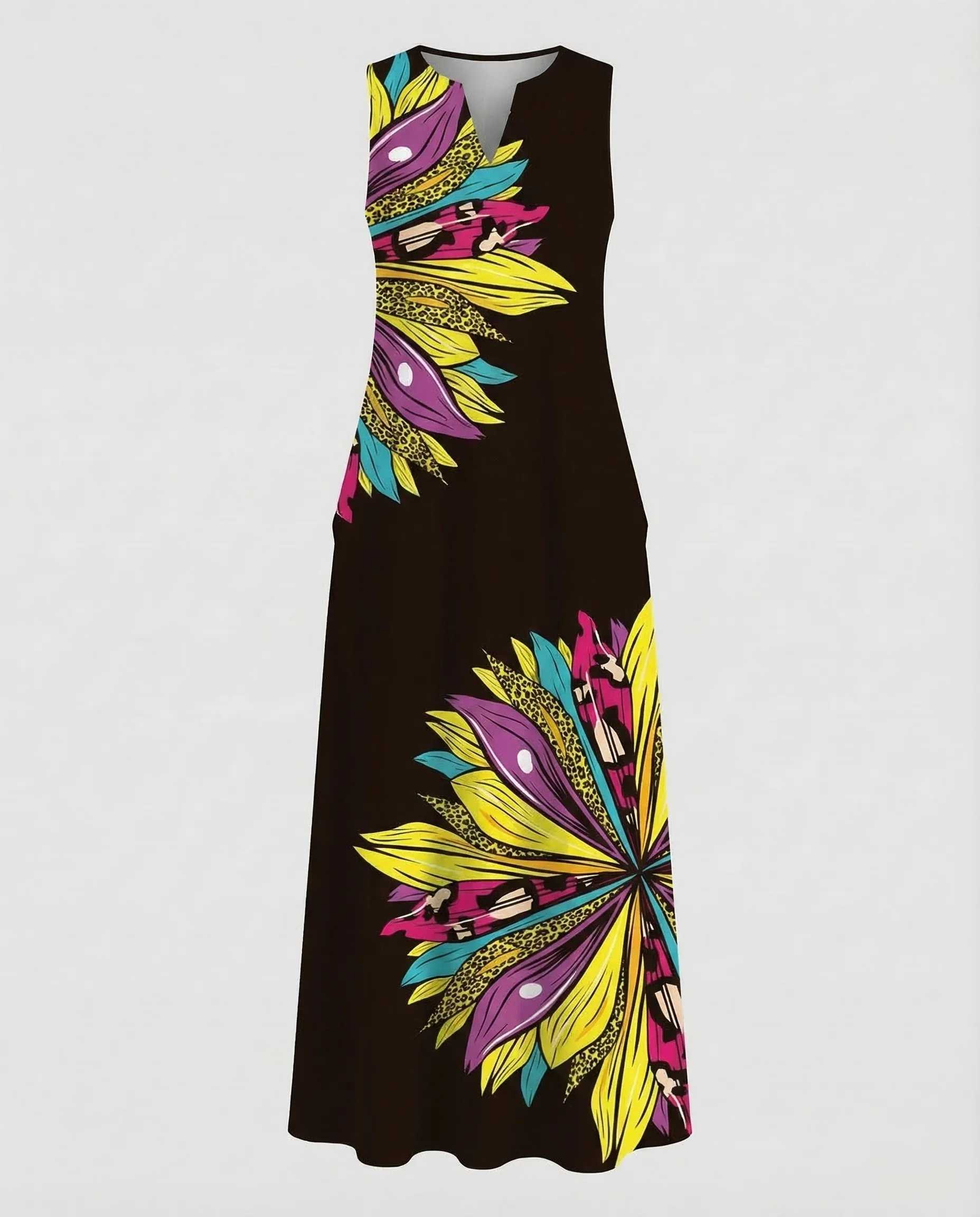 Damen Maxikleid Print A Linie - Image 7