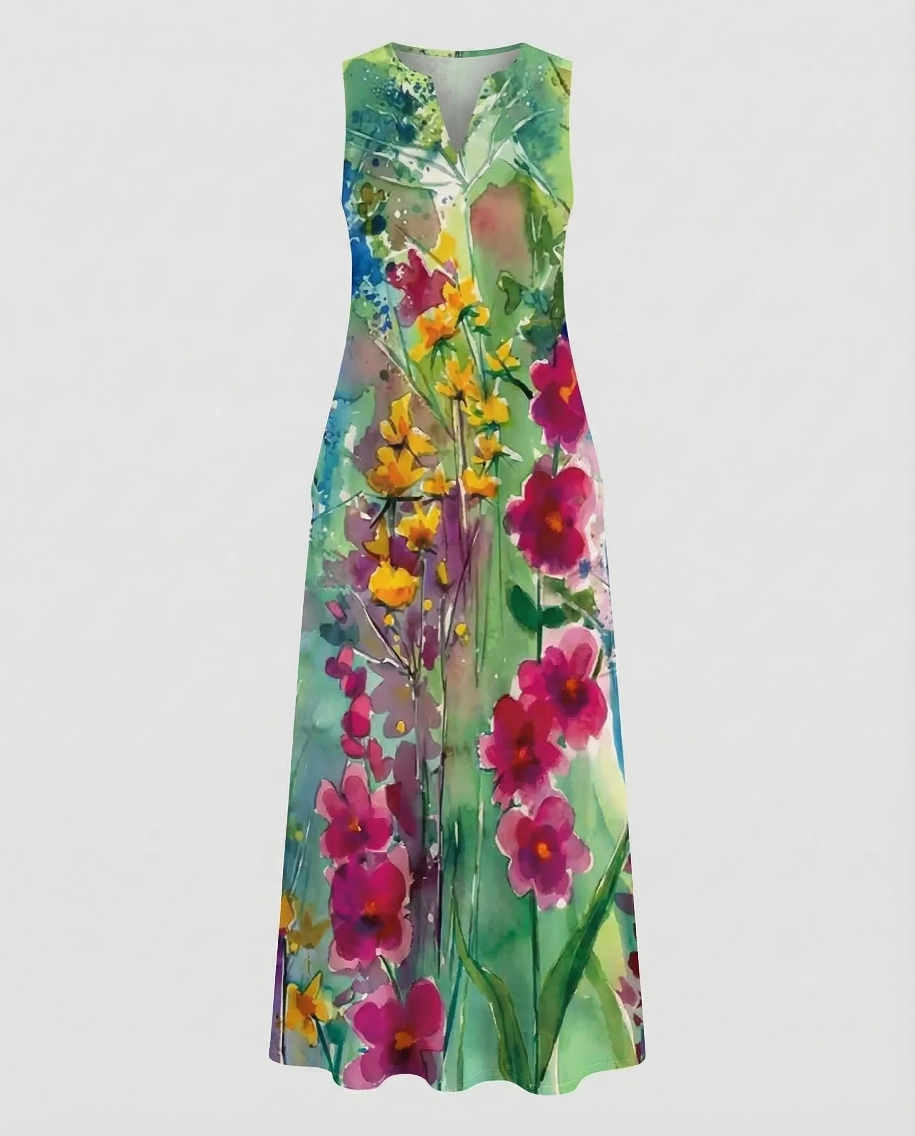 Damen Maxikleid Print A Linie - Image 8