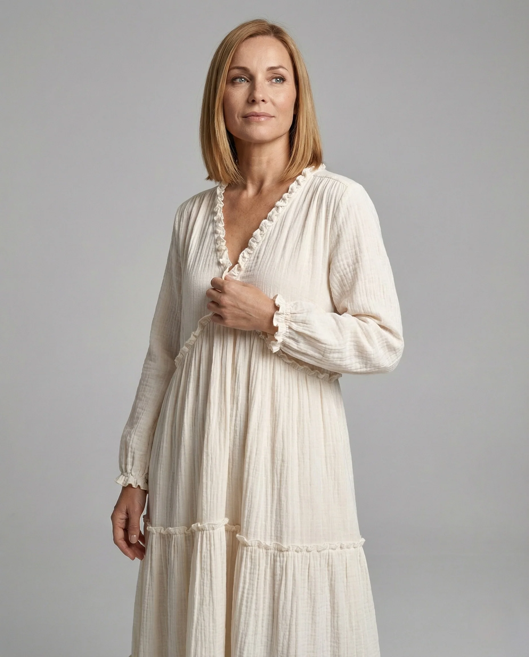 Maxikleid Sommer Damen Musselin - Image 2