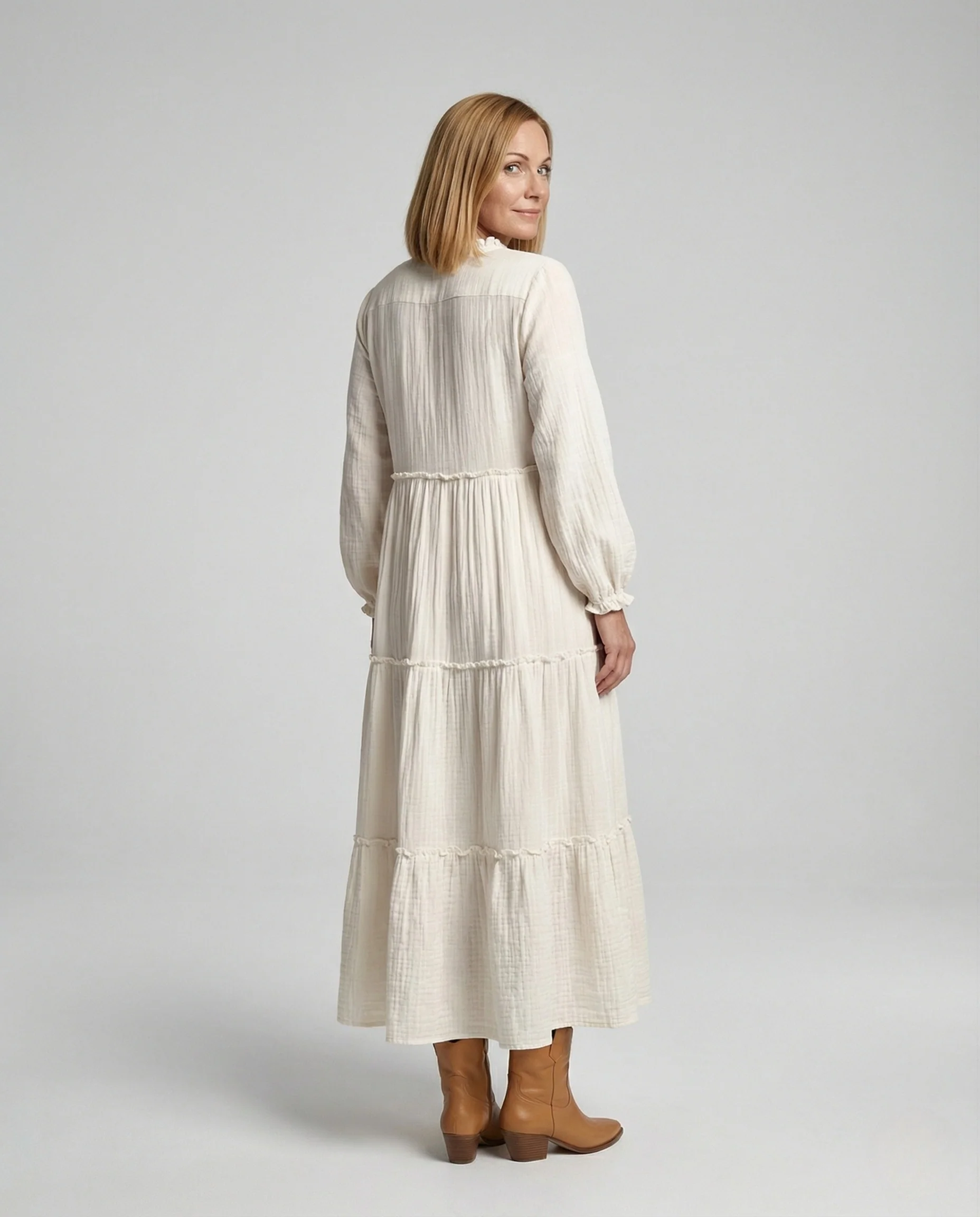 Maxikleid Sommer Damen Musselin - Image 4