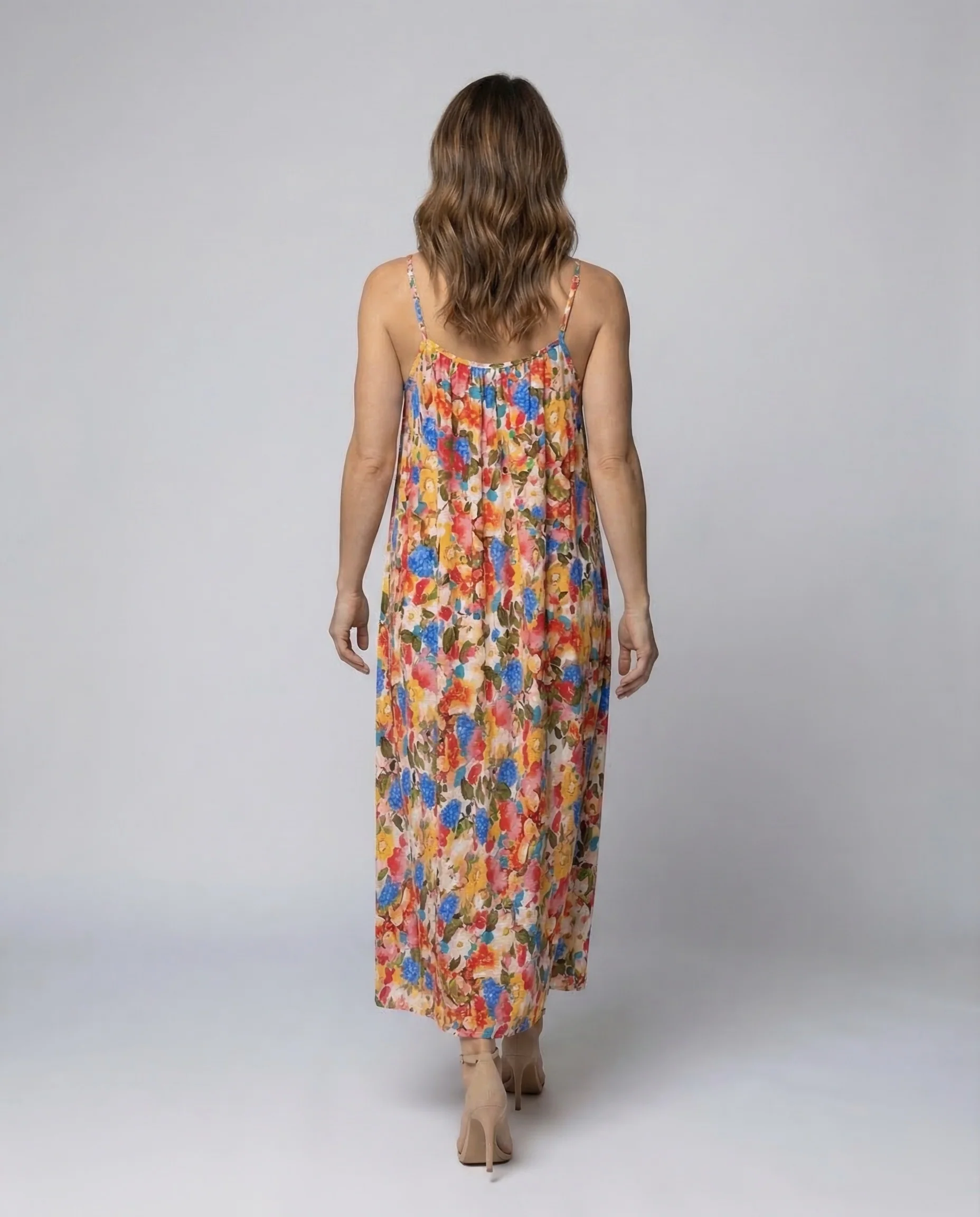Damen Maxikleid Spaghettiträger Sommer - Image 4