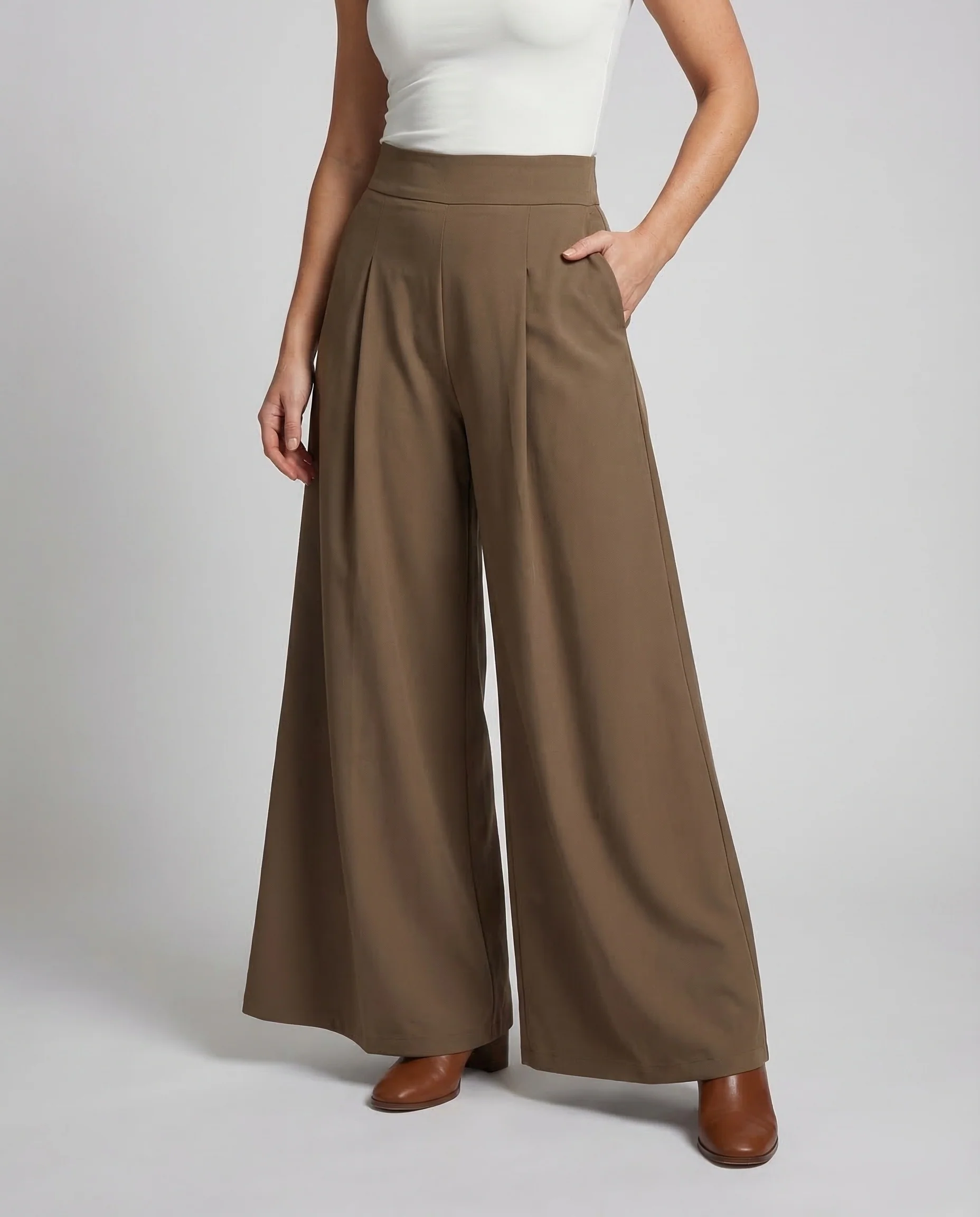 Damen Palazzo Hose Extraweit High Waist - Image 2