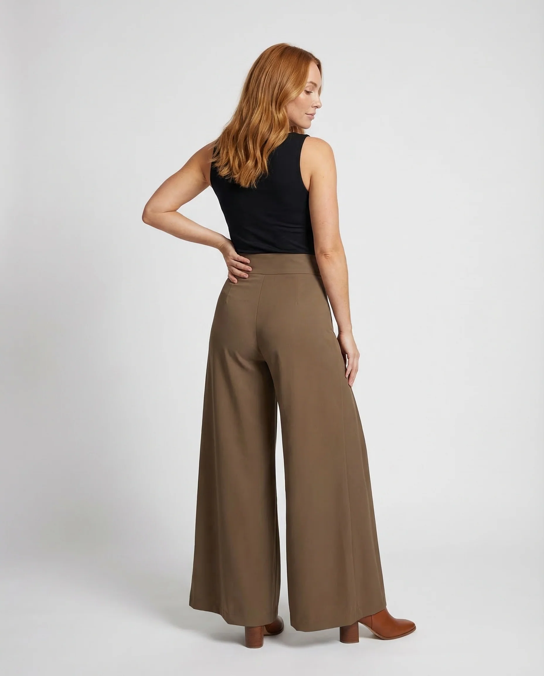 Damen Palazzo Hose Extraweit High Waist - Image 3