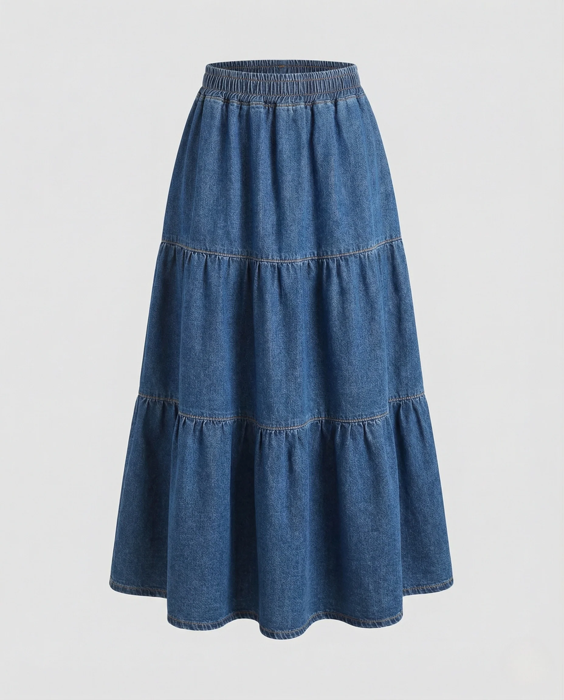 Jeans Maxirock Mit Volants Damen - Image 5