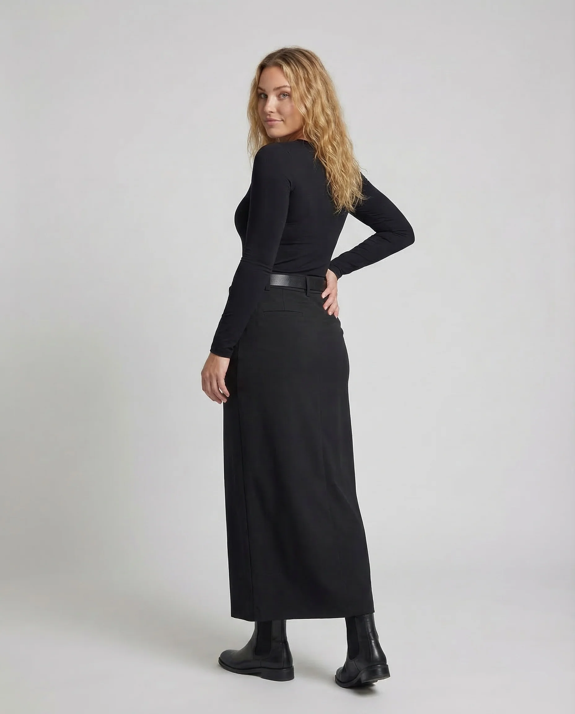 Damen Maxirock Schlitz Taschen - Image 4