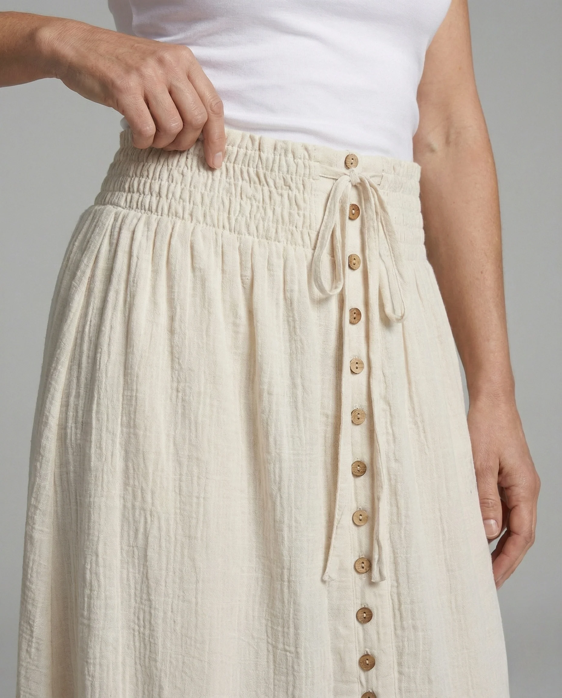 Damen Maxirock mit Knopfleiste und Schlitz - Image 3