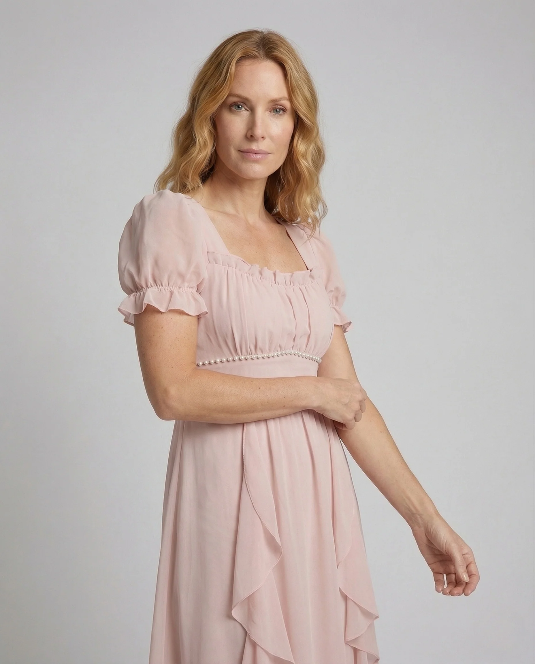 Damen Chiffon Midikleid Mehrlagig - Image 2