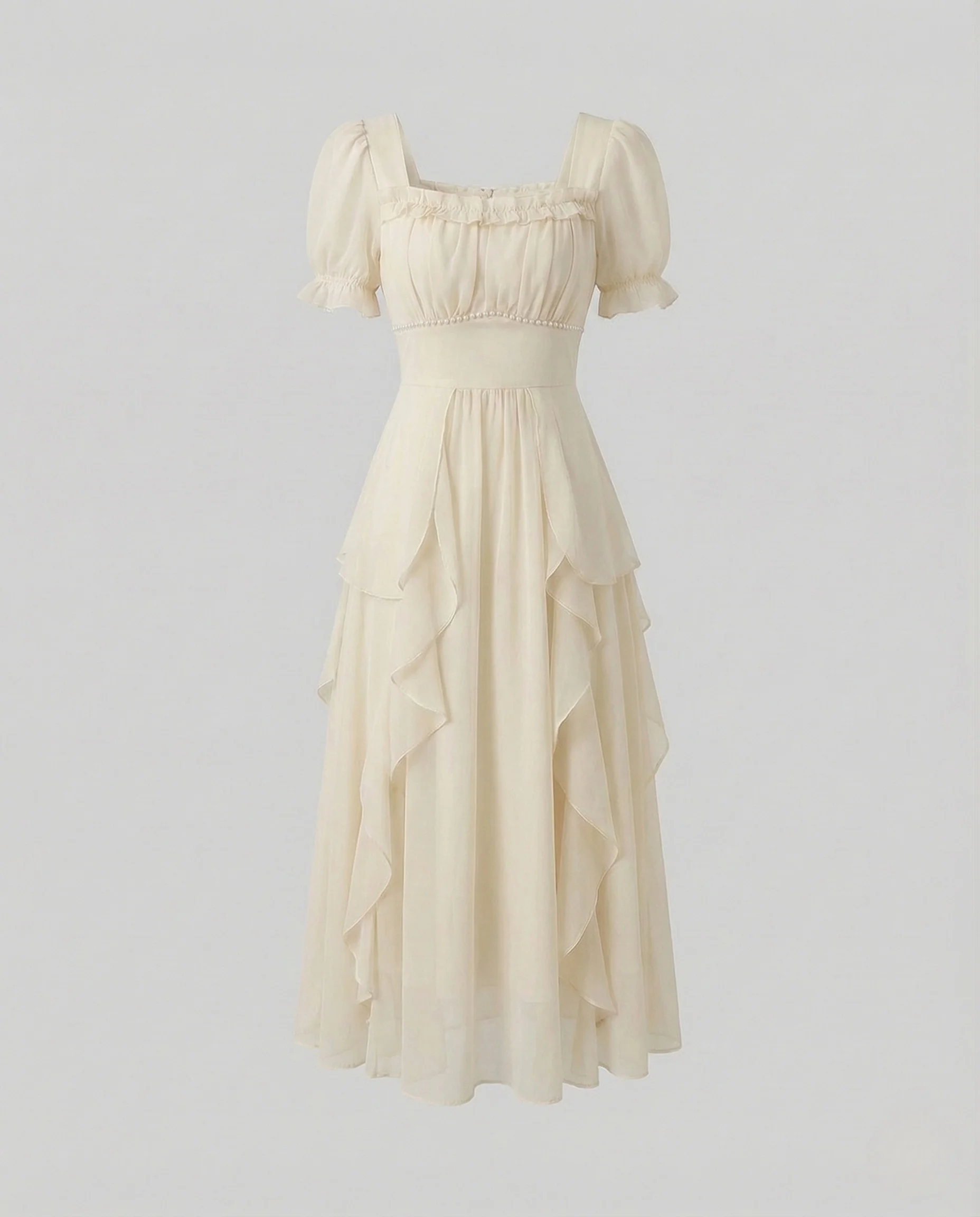 Damen Chiffon Midikleid Mehrlagig - Image 6