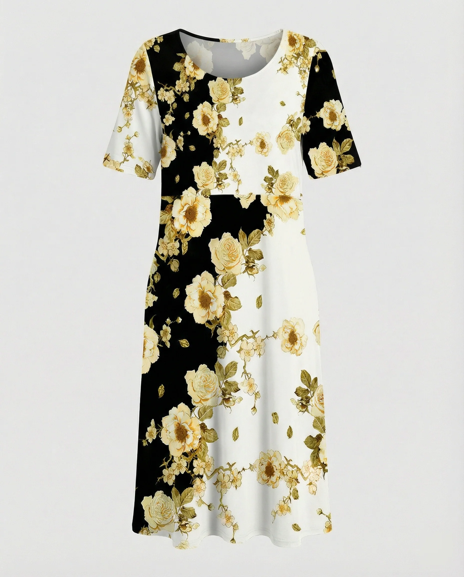 Damen Midikleid A-Linie Freizeitkleid - Image 11