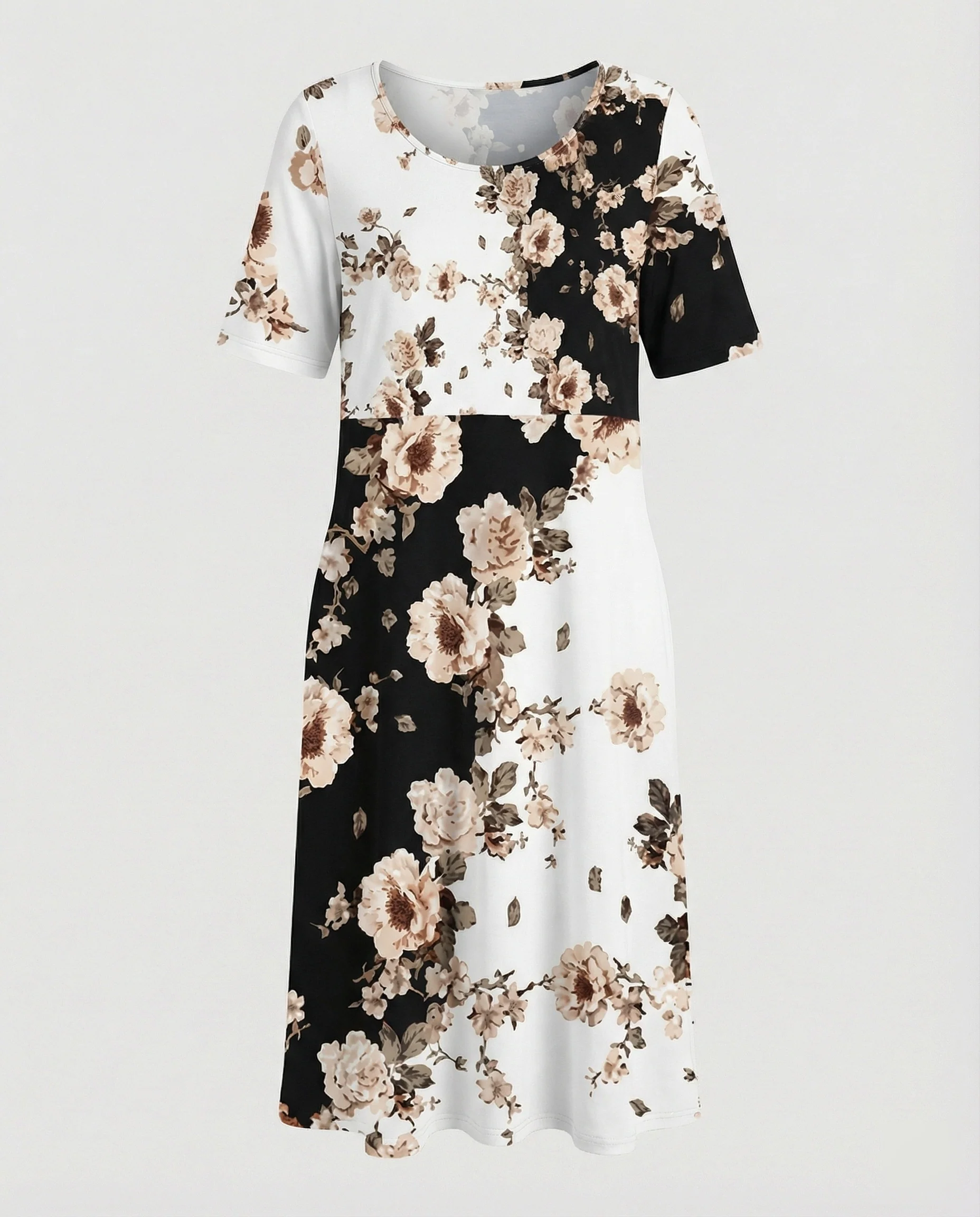 Damen Midikleid A-Linie Freizeitkleid - Image 16
