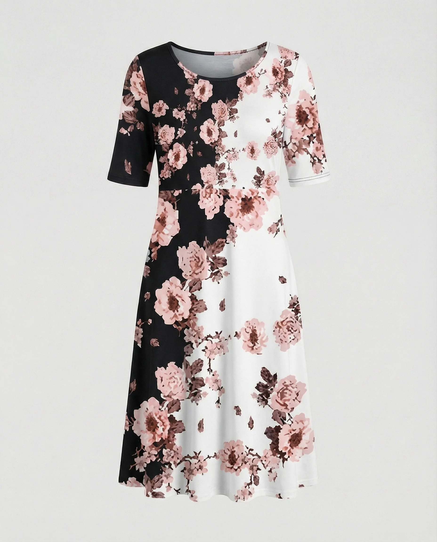 Damen Midikleid A-Linie Freizeitkleid - Image 19