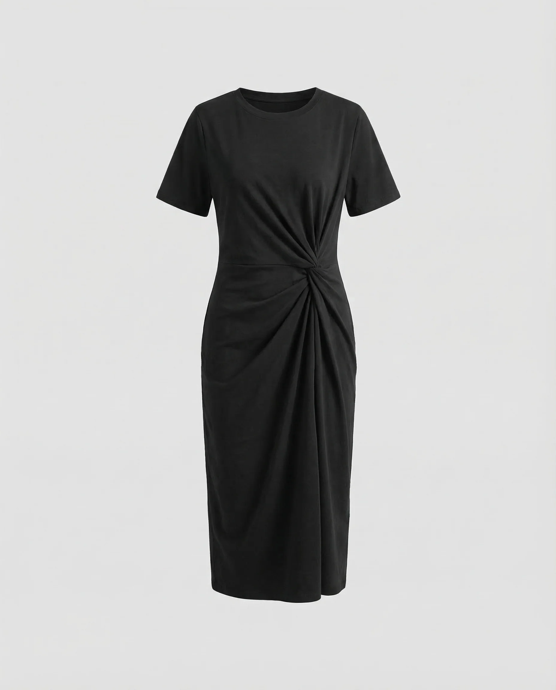 Damen Midikleid Jersey Drapiert - Image 5