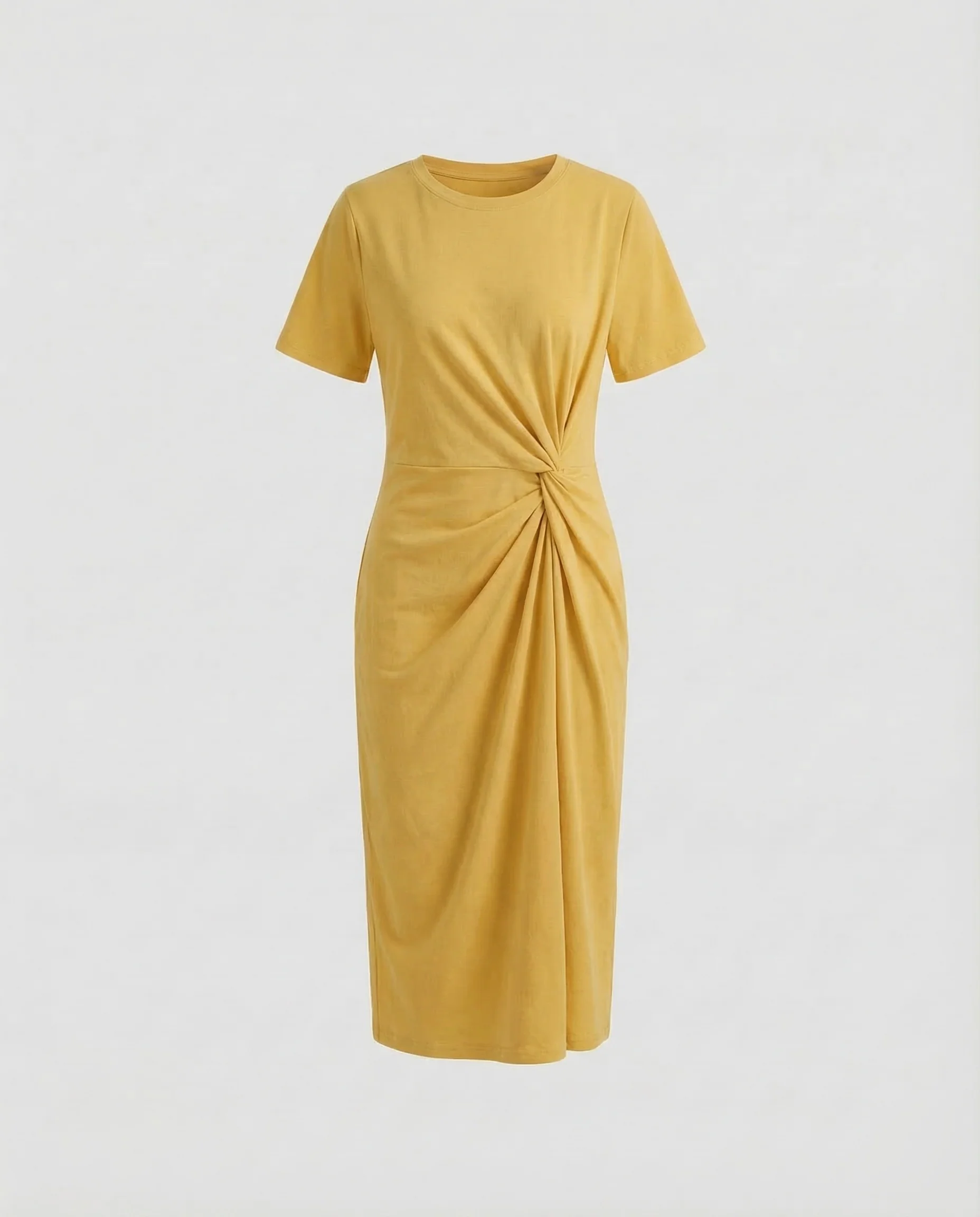 Damen Midikleid Jersey Drapiert - Image 7