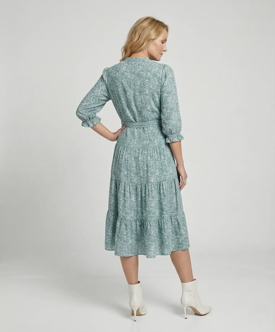 Damen Midikleid Sommer mit Volant - Image 3