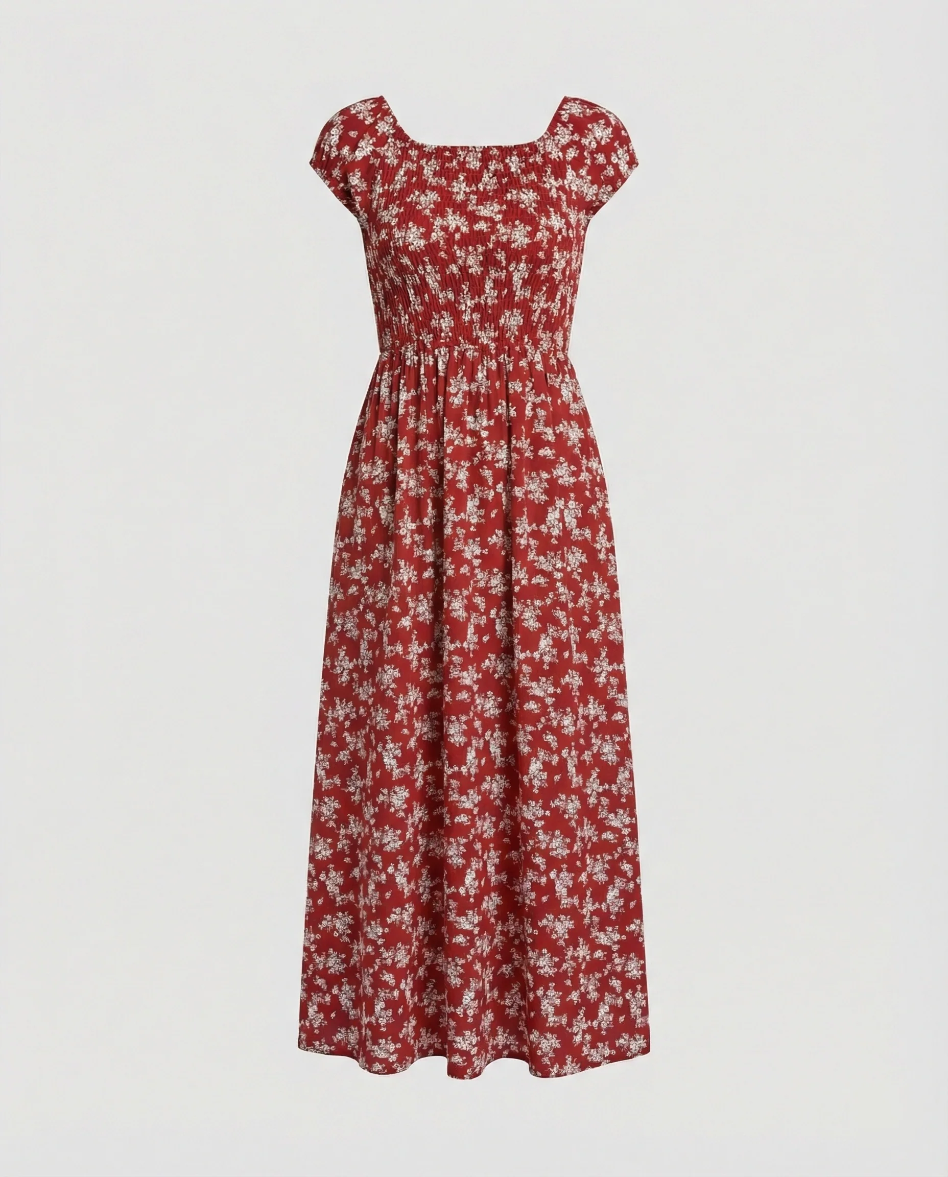 Damen Midikleid Smockbund Sommer - Image 4