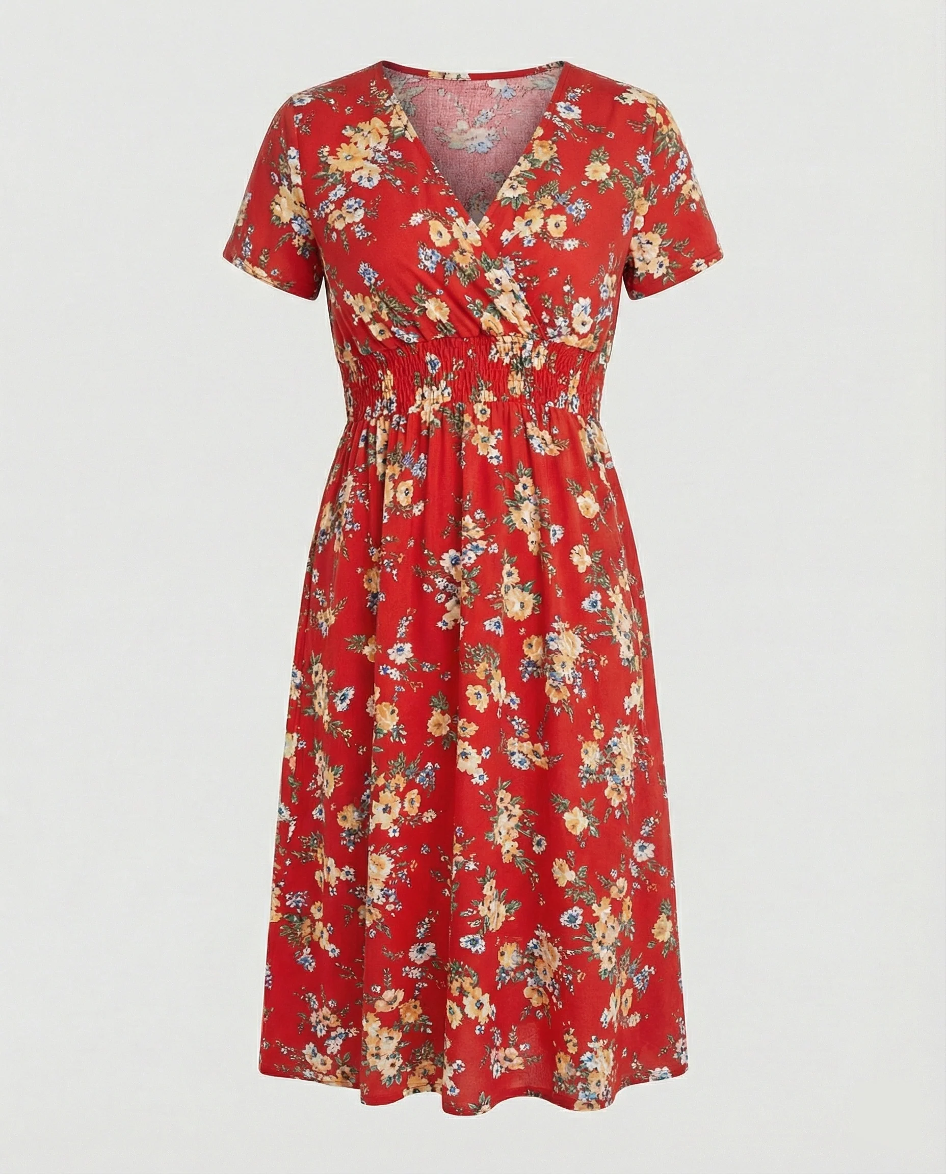 Damen Midikleid gesmokte Taille - Image 10