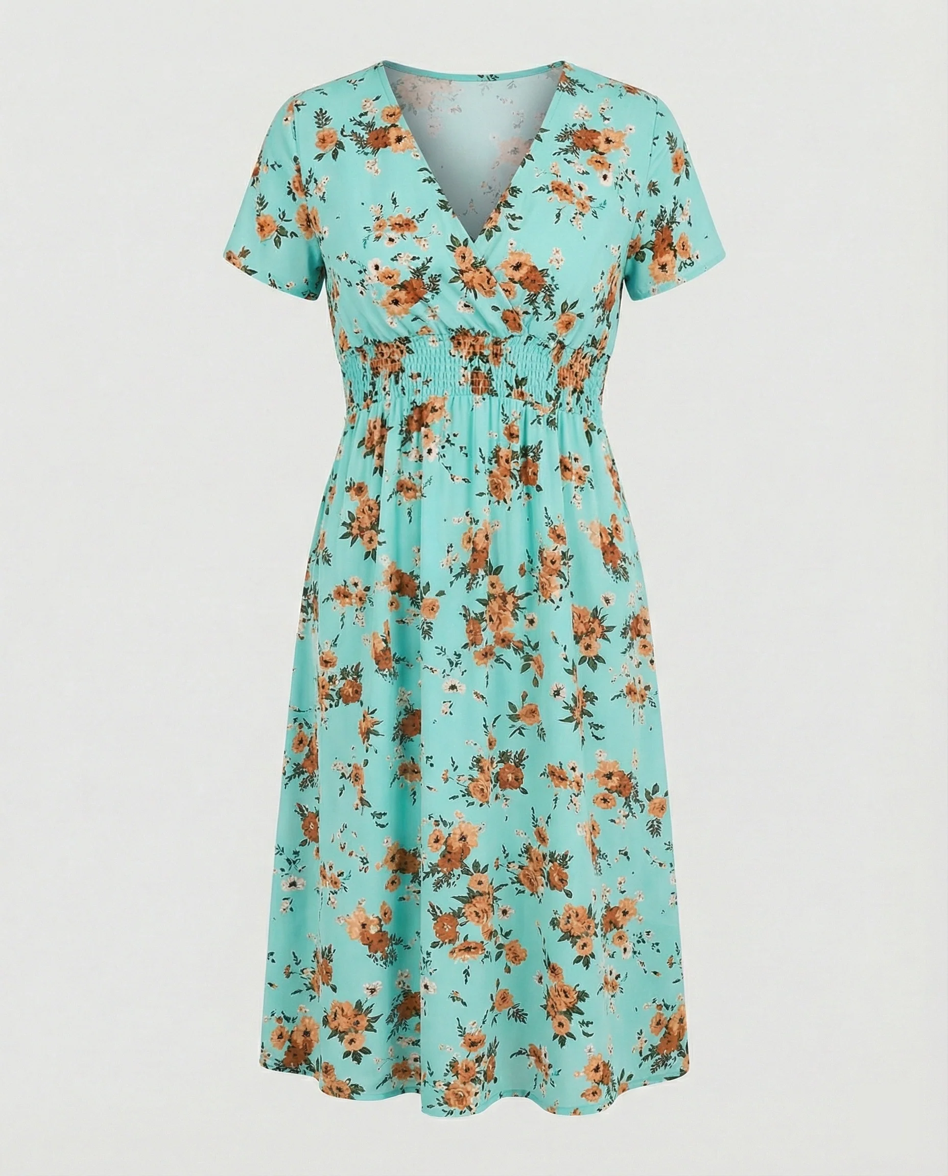 Damen Midikleid gesmokte Taille - Image 11