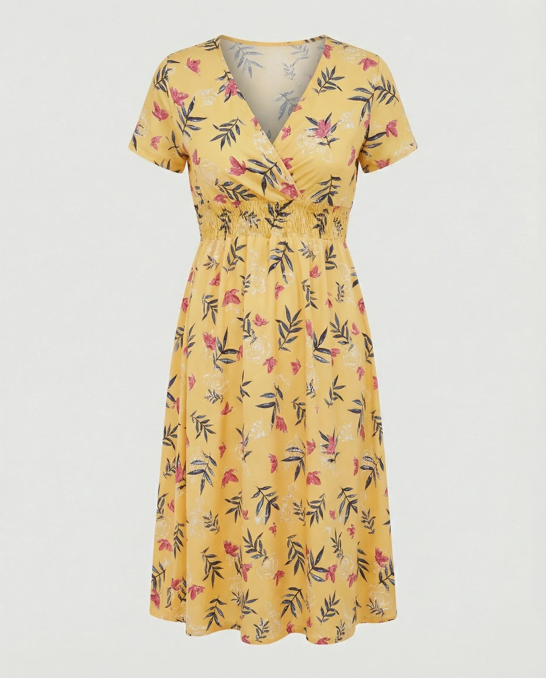 Damen Midikleid gesmokte Taille - Image 6