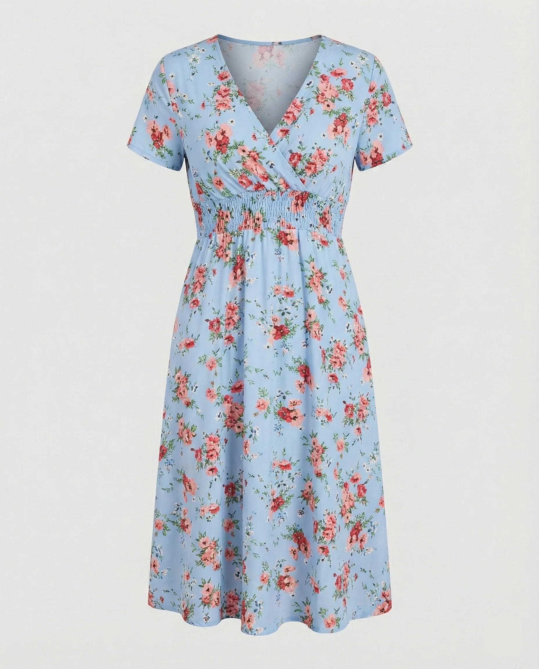 Damen Midikleid gesmokte Taille - Image 8