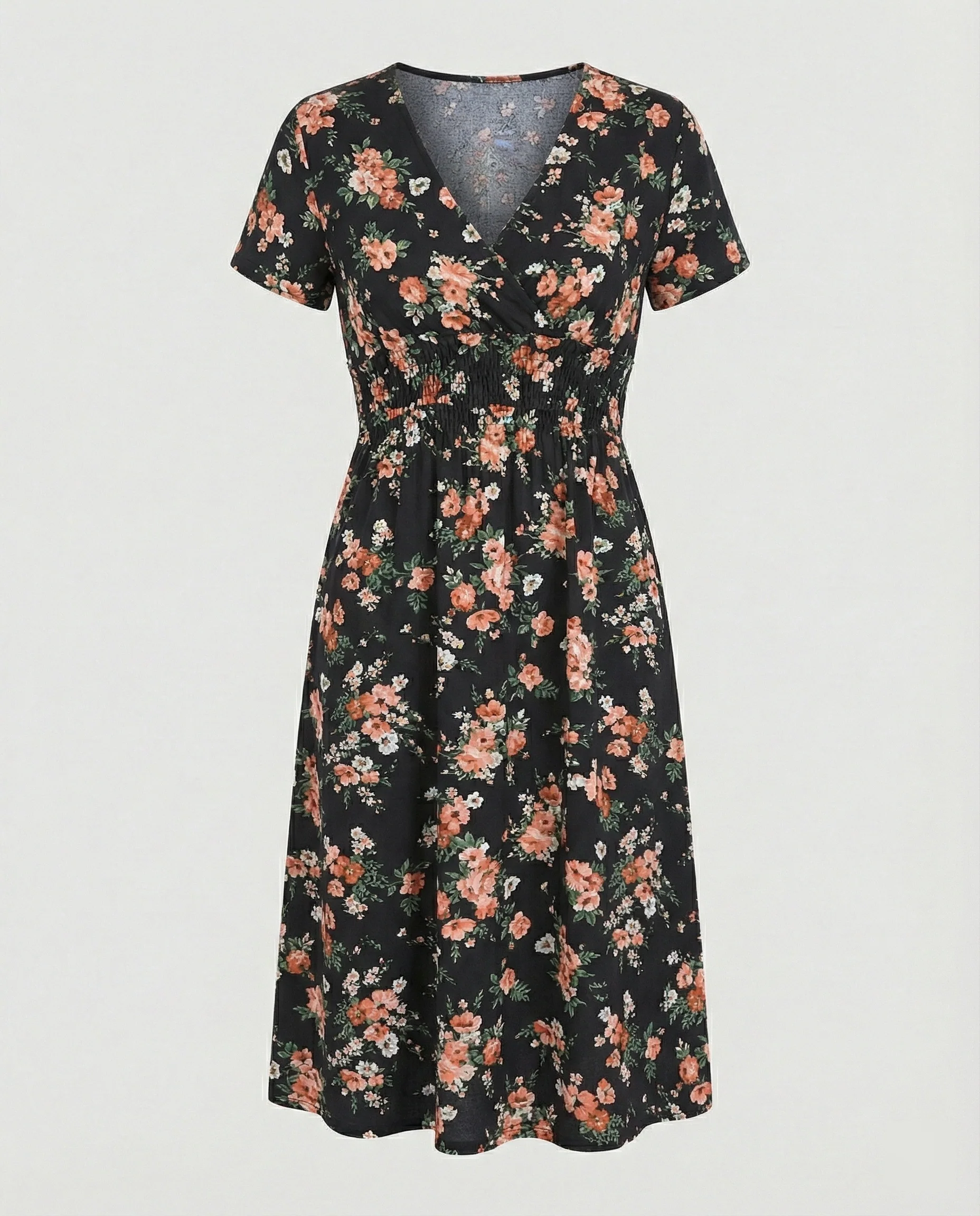 Damen Midikleid gesmokte Taille - Image 9