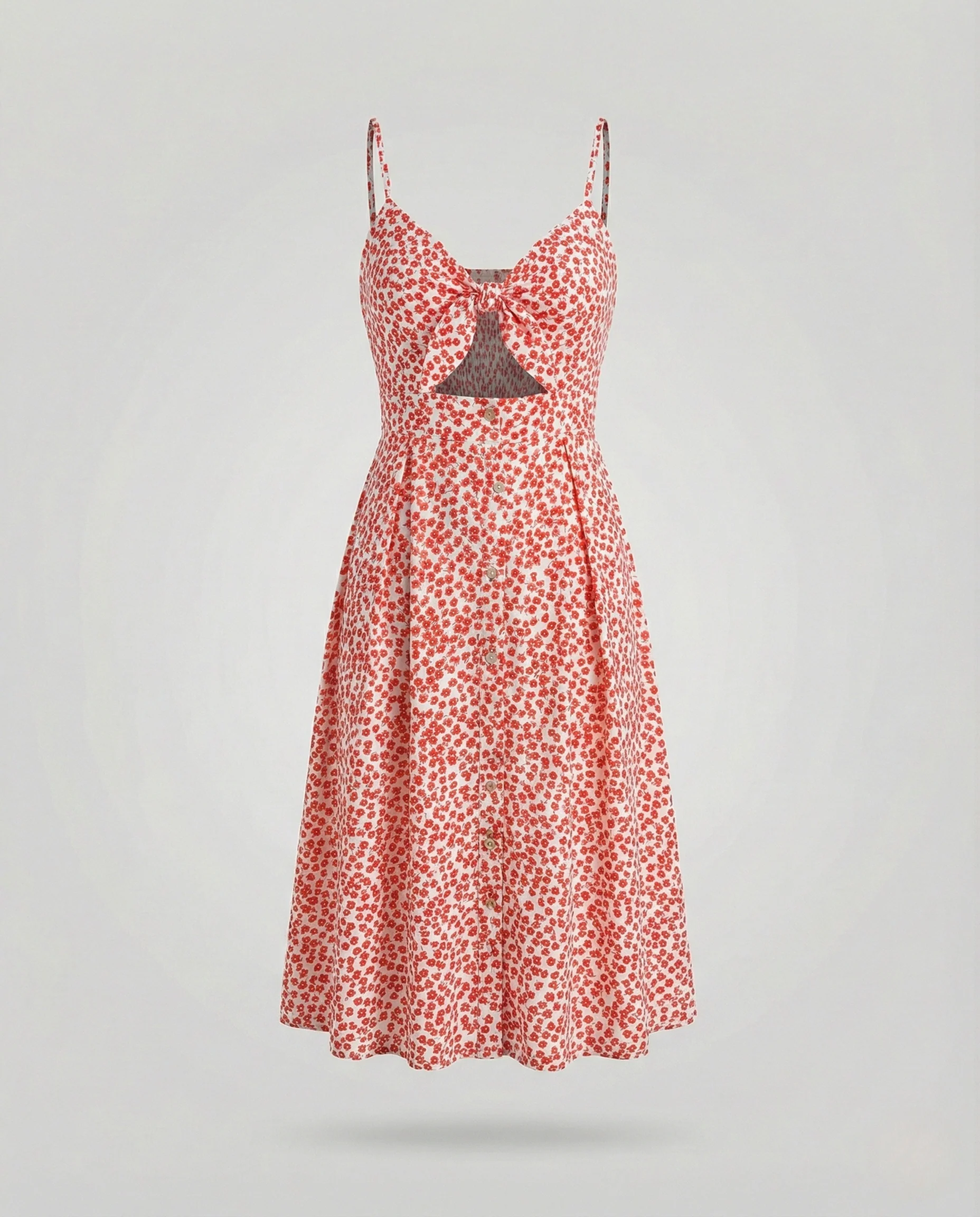 Freizeitkleid Damen Midikleid Knoten - Image 9
