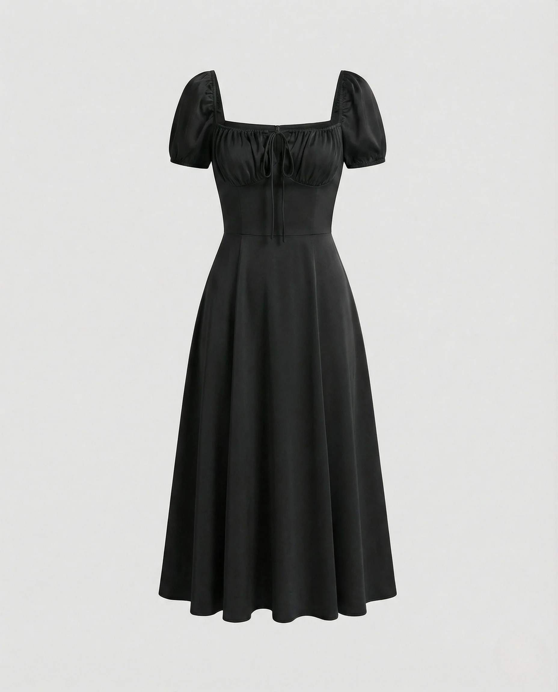 Damen Midikleid mit Puffärmeln A-Linie - Image 7