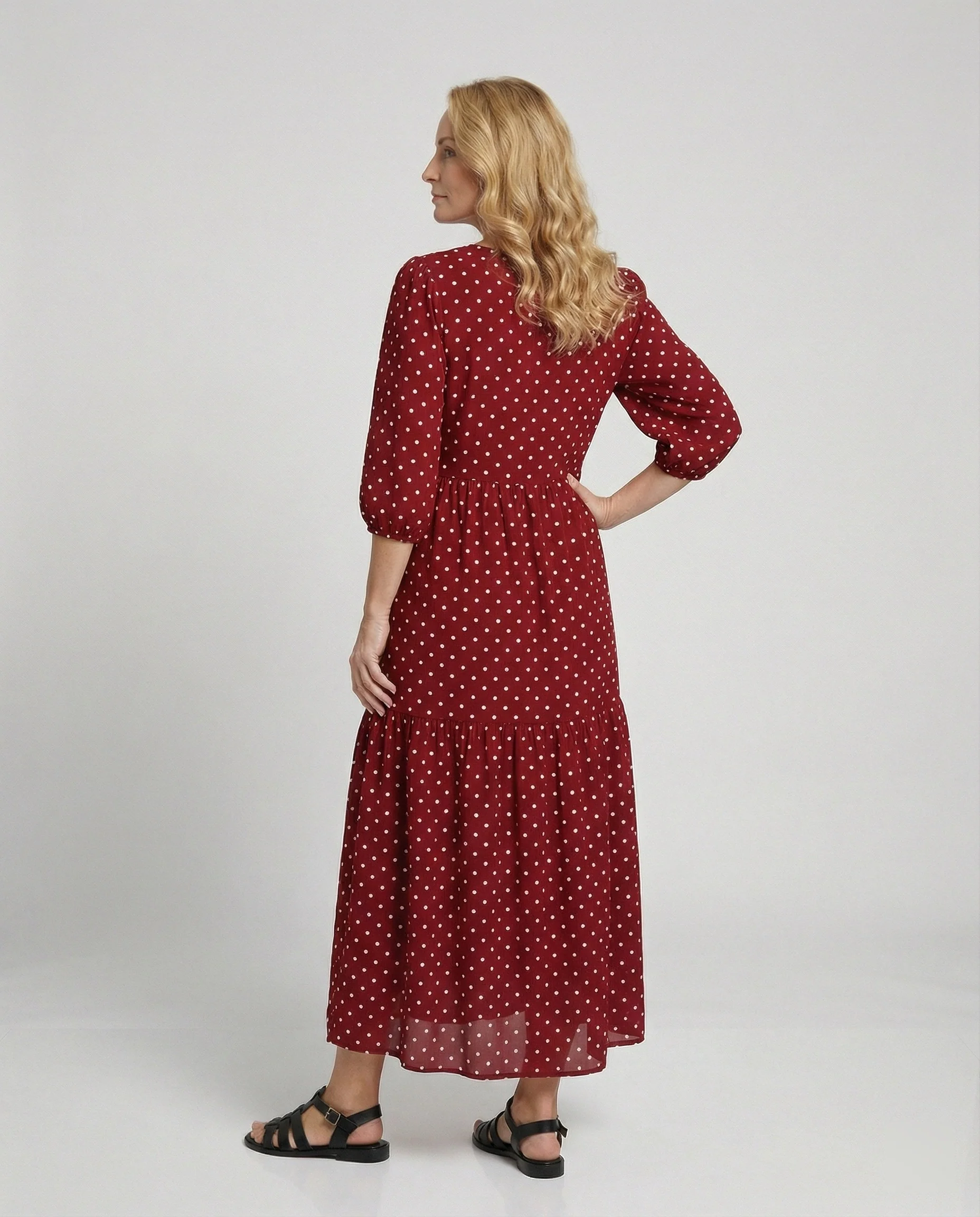 Damen Midikleid Sommer Stufenrock - Image 2