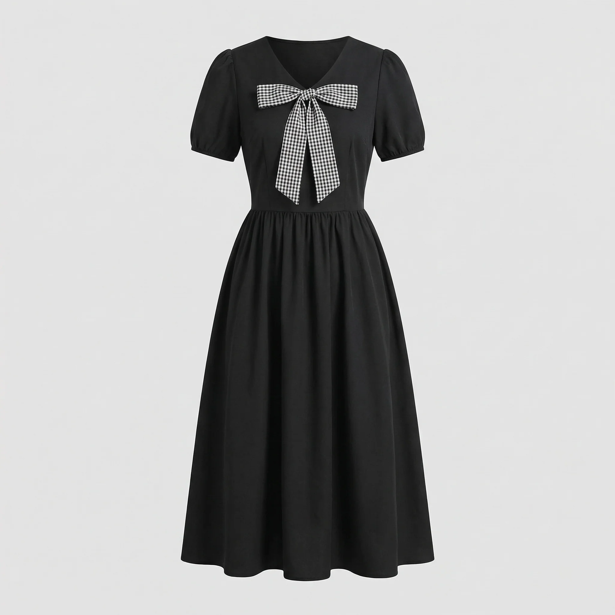 Damen Midikleid mit Vichy Schleife - Image 5