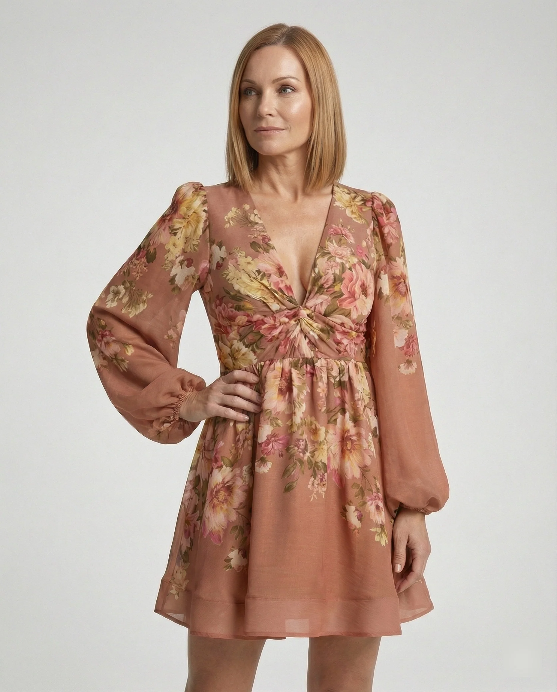 Damen Minikleid mit tiefem V-Ausschnitt - Image 2