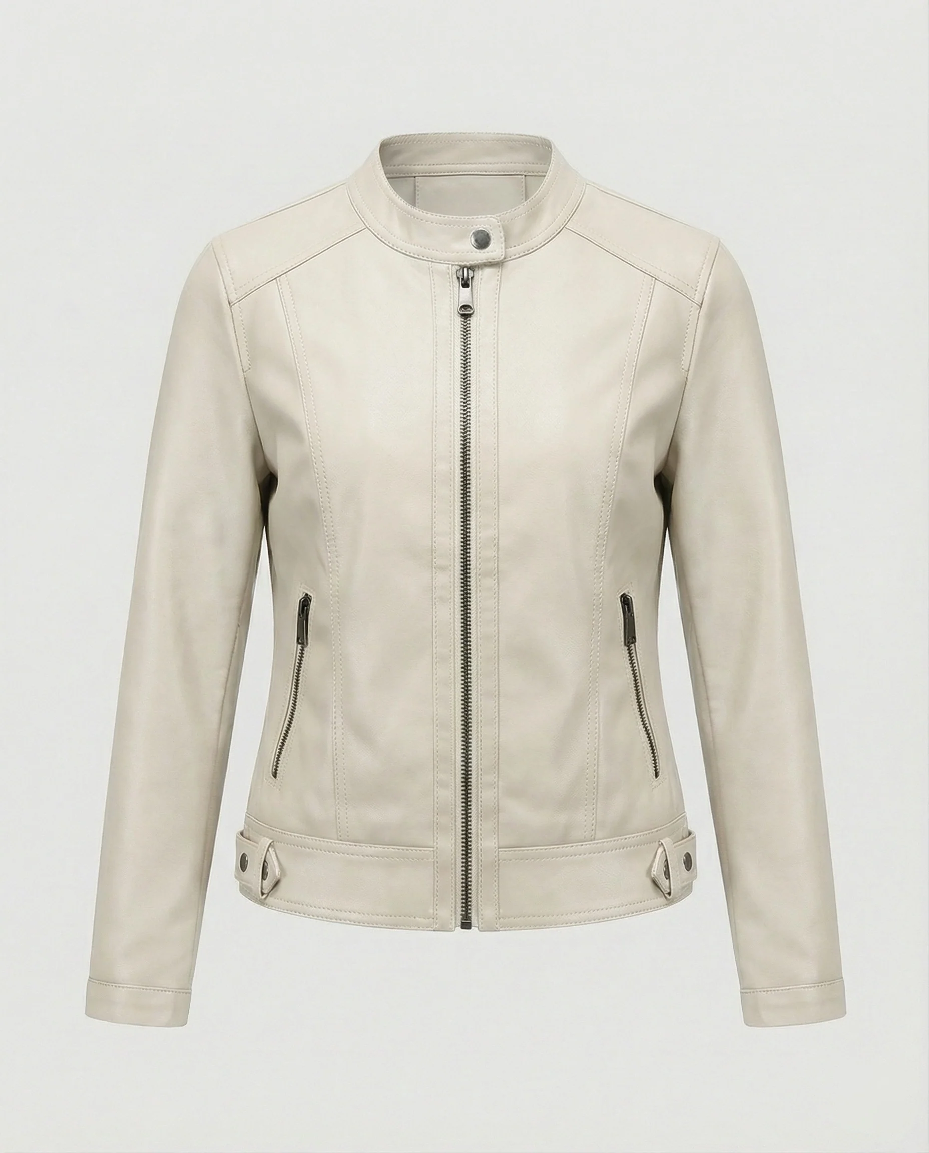 Damen Bikerjacke Lederoptik