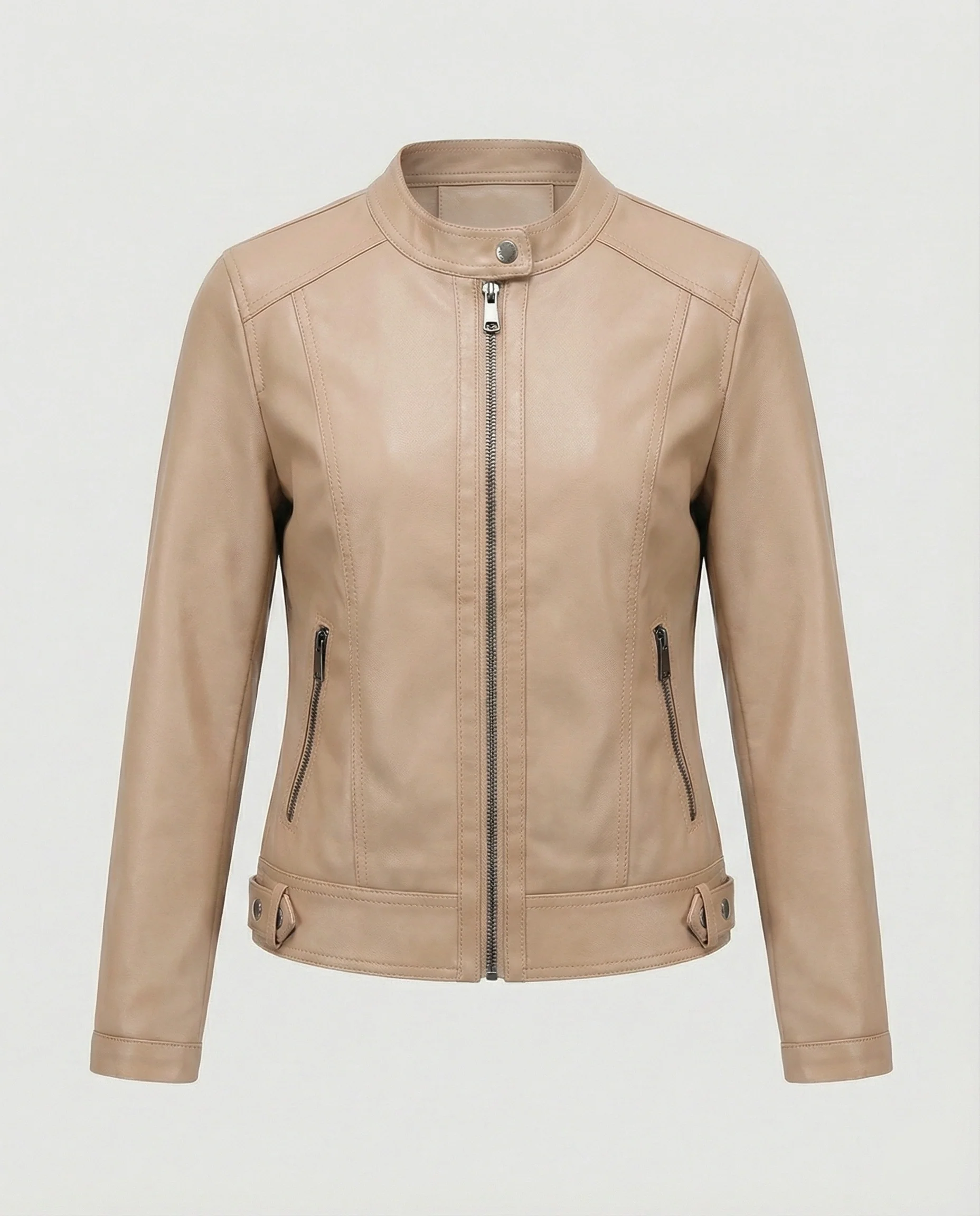 Damen Bikerjacke Lederoptik - Image 2