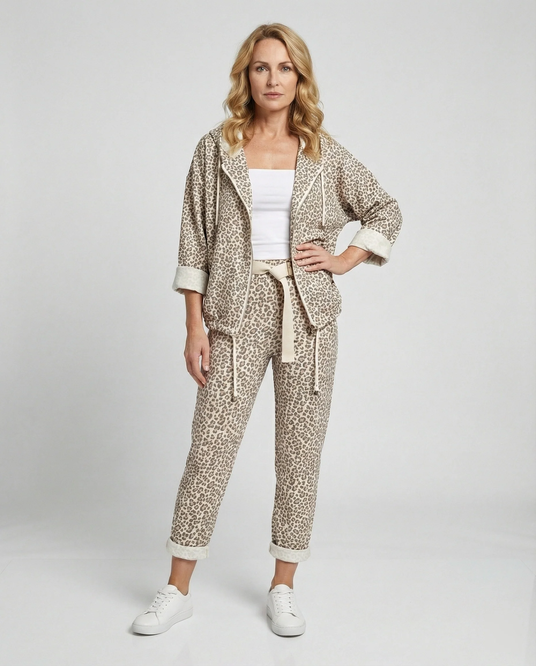 Damen Jogginganzug Set Leo Sportlich