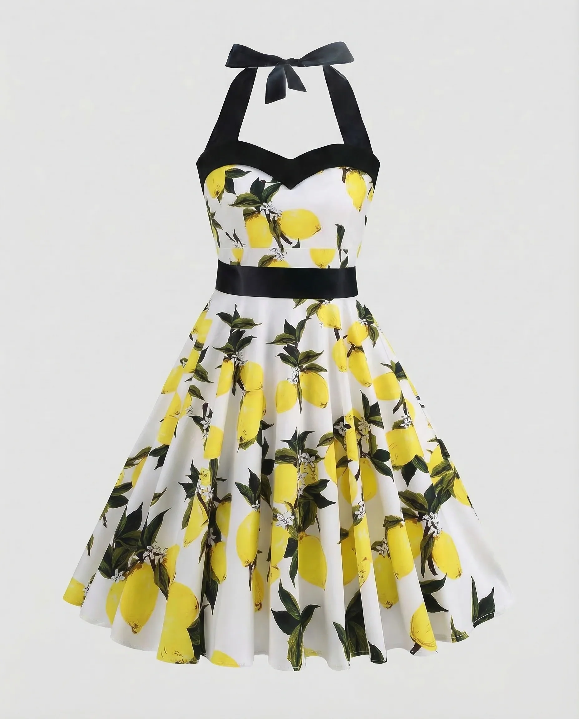 Damen Neckholder Kleid Retro - Image 12