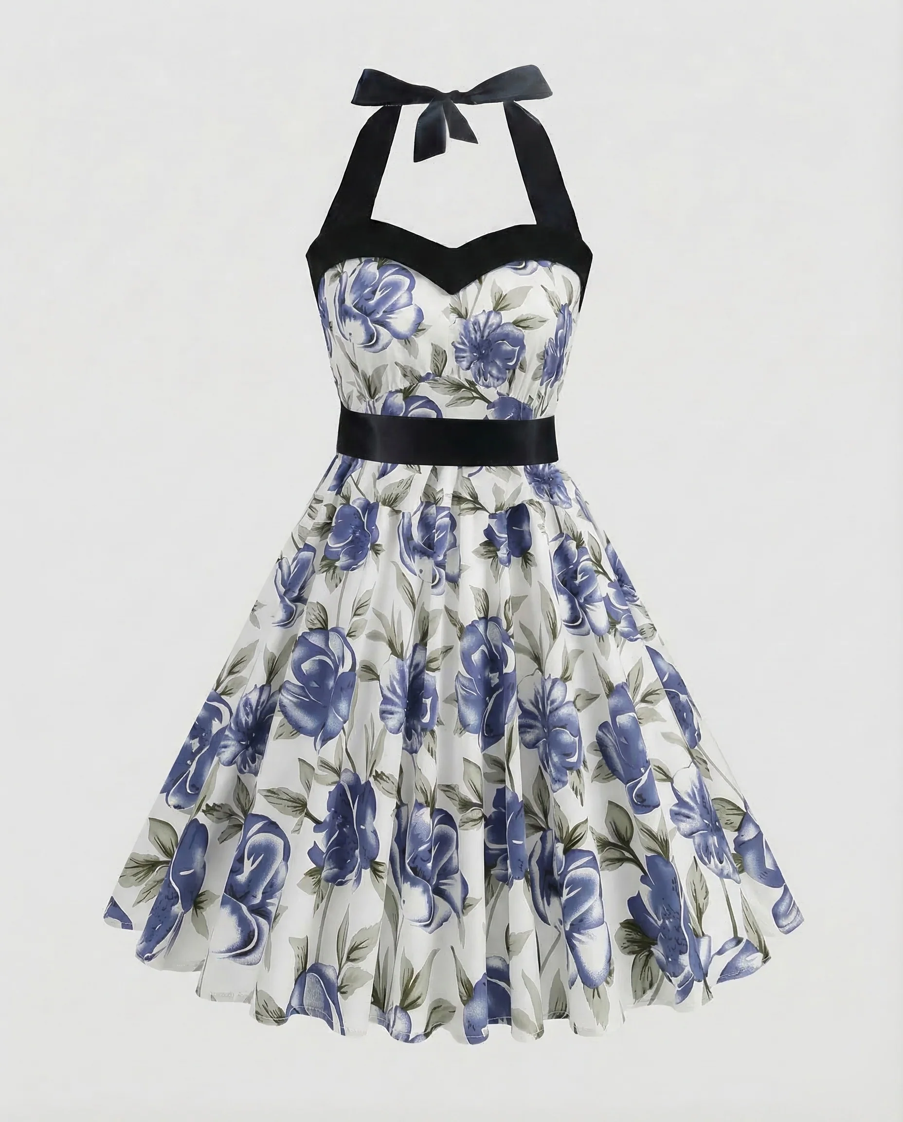 Damen Neckholder Kleid Retro - Image 16