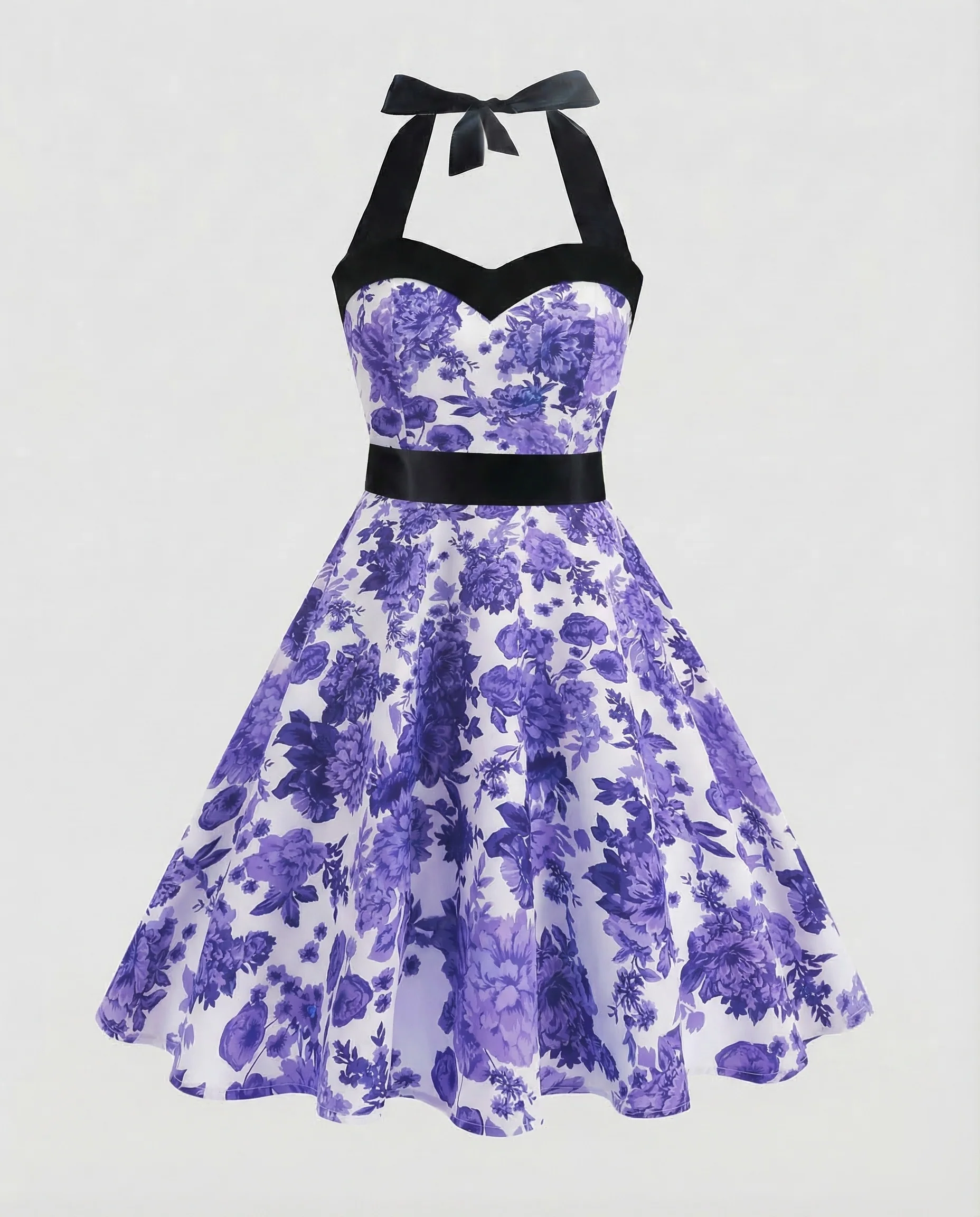 Damen Neckholder Kleid Retro - Image 17