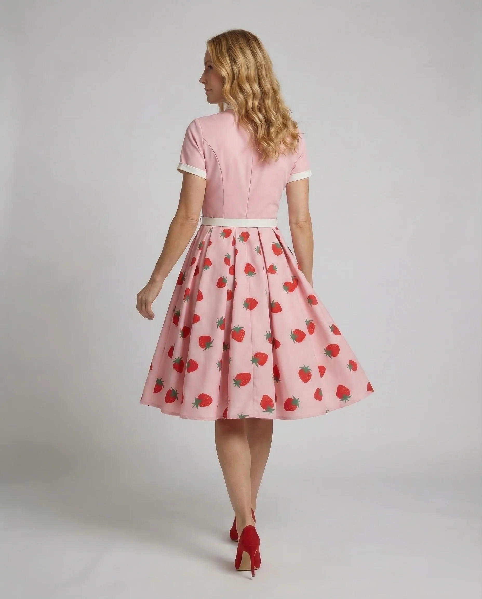 Damen Neckholder Kleid Retro - Image 4