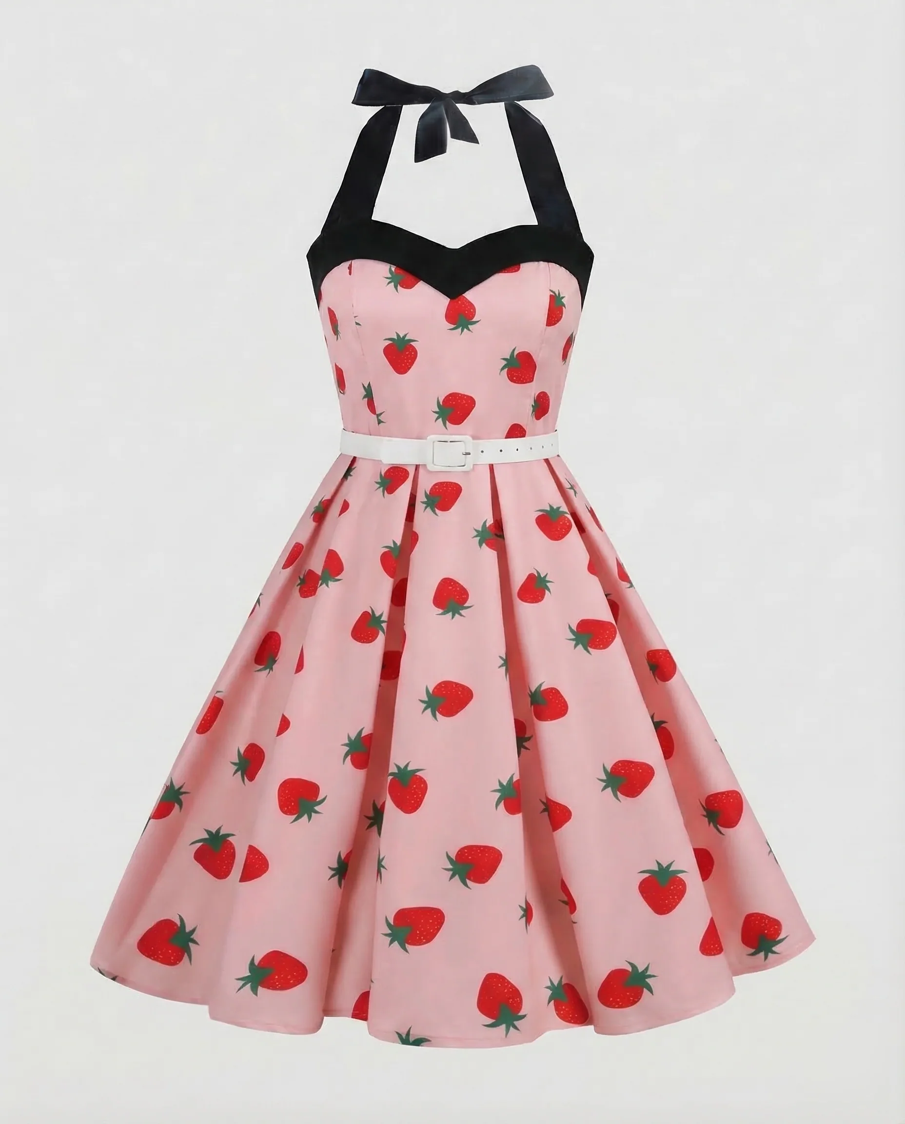 Damen Neckholder Kleid Retro - Image 6