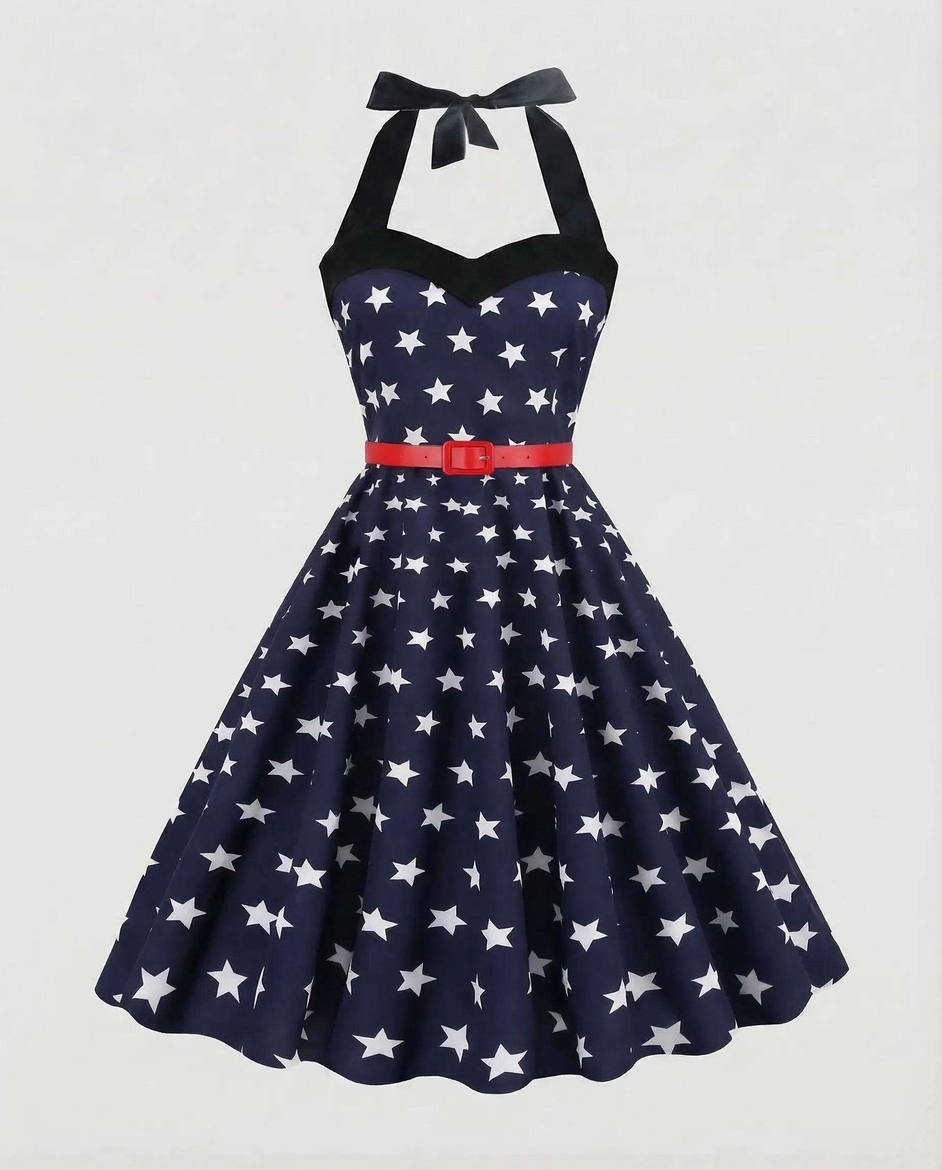 Damen Neckholder Kleid Retro - Image 7