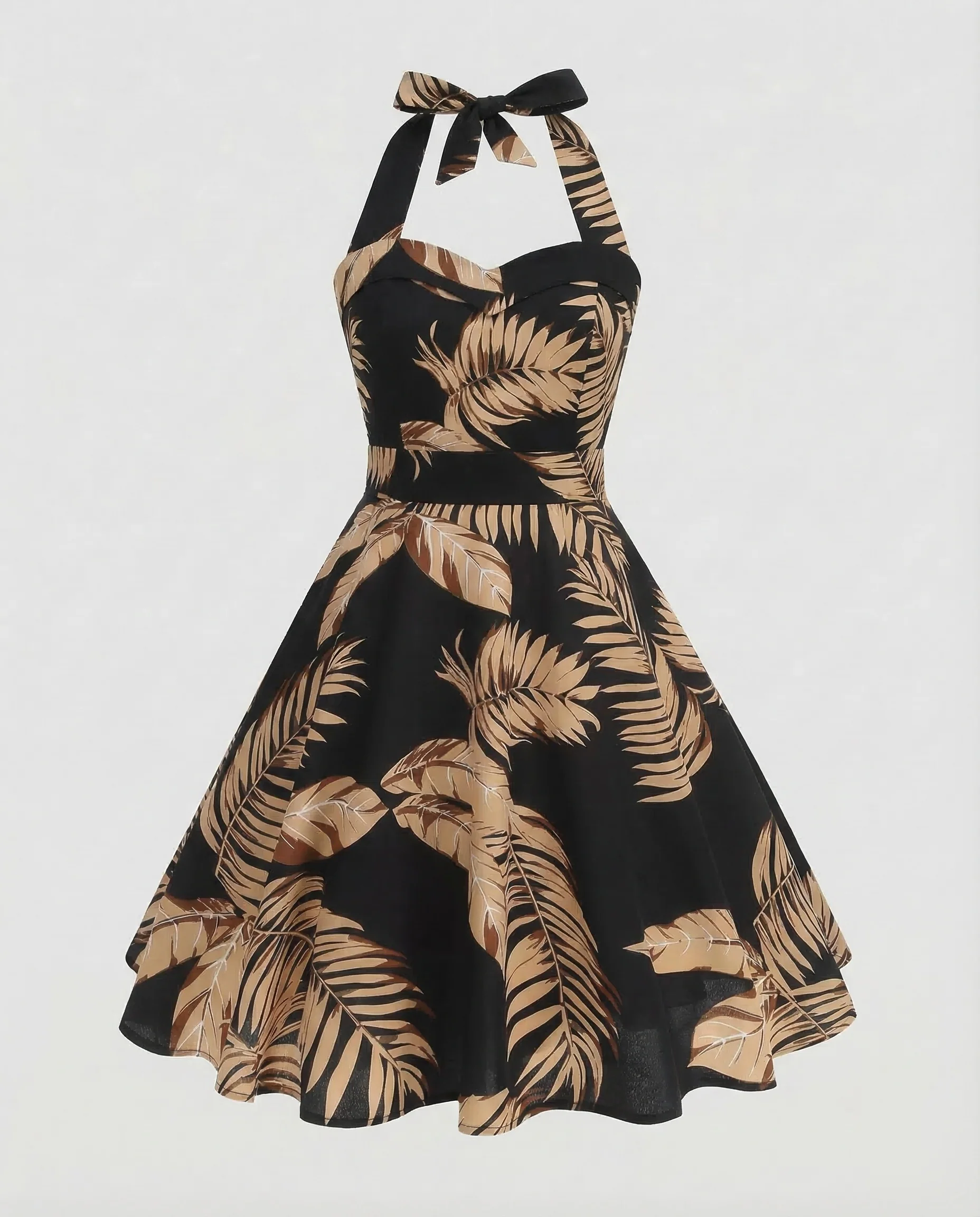 Damen Neckholder Kleid Retro - Image 9