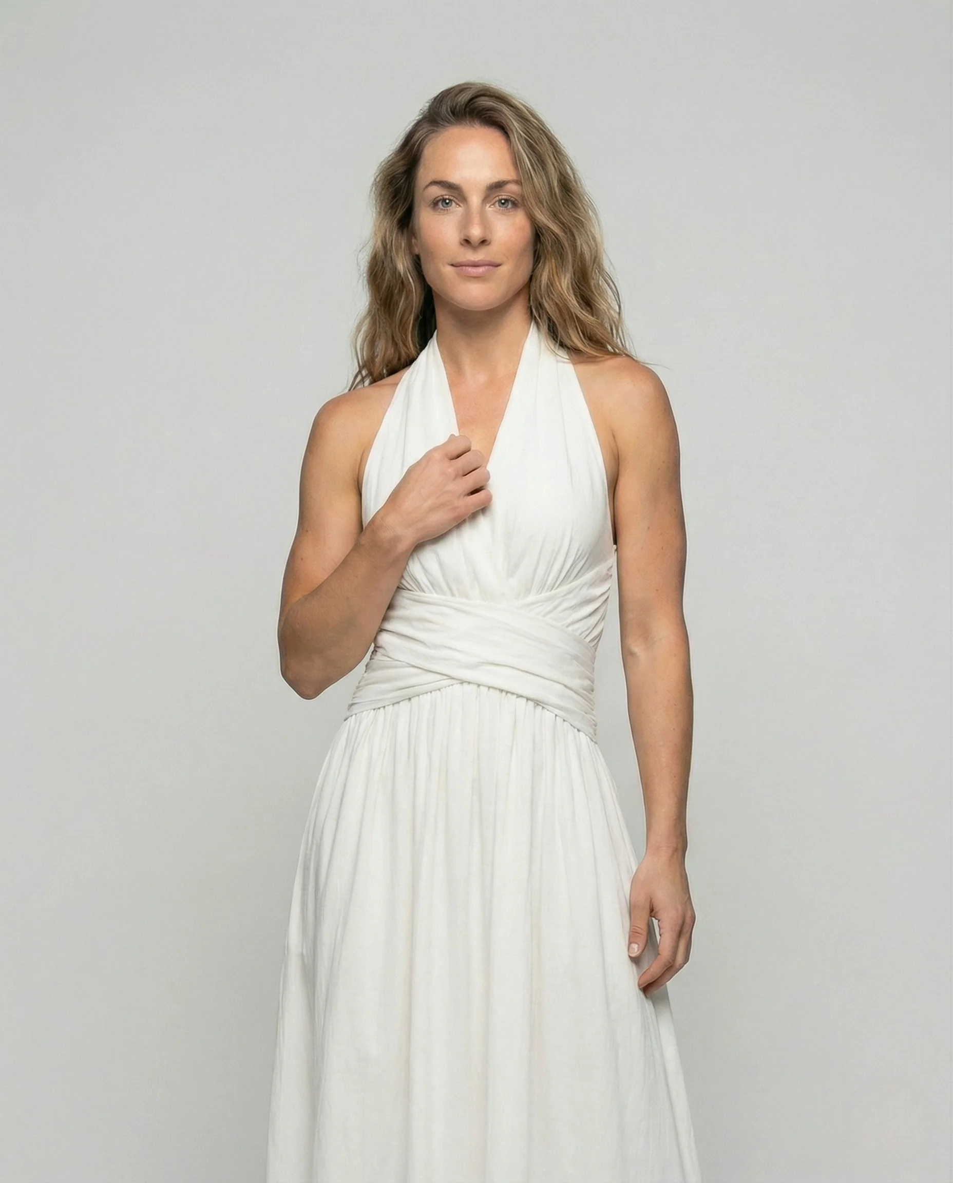 Damen Neckholder Maxikleid mit Wickeltaille - Image 2