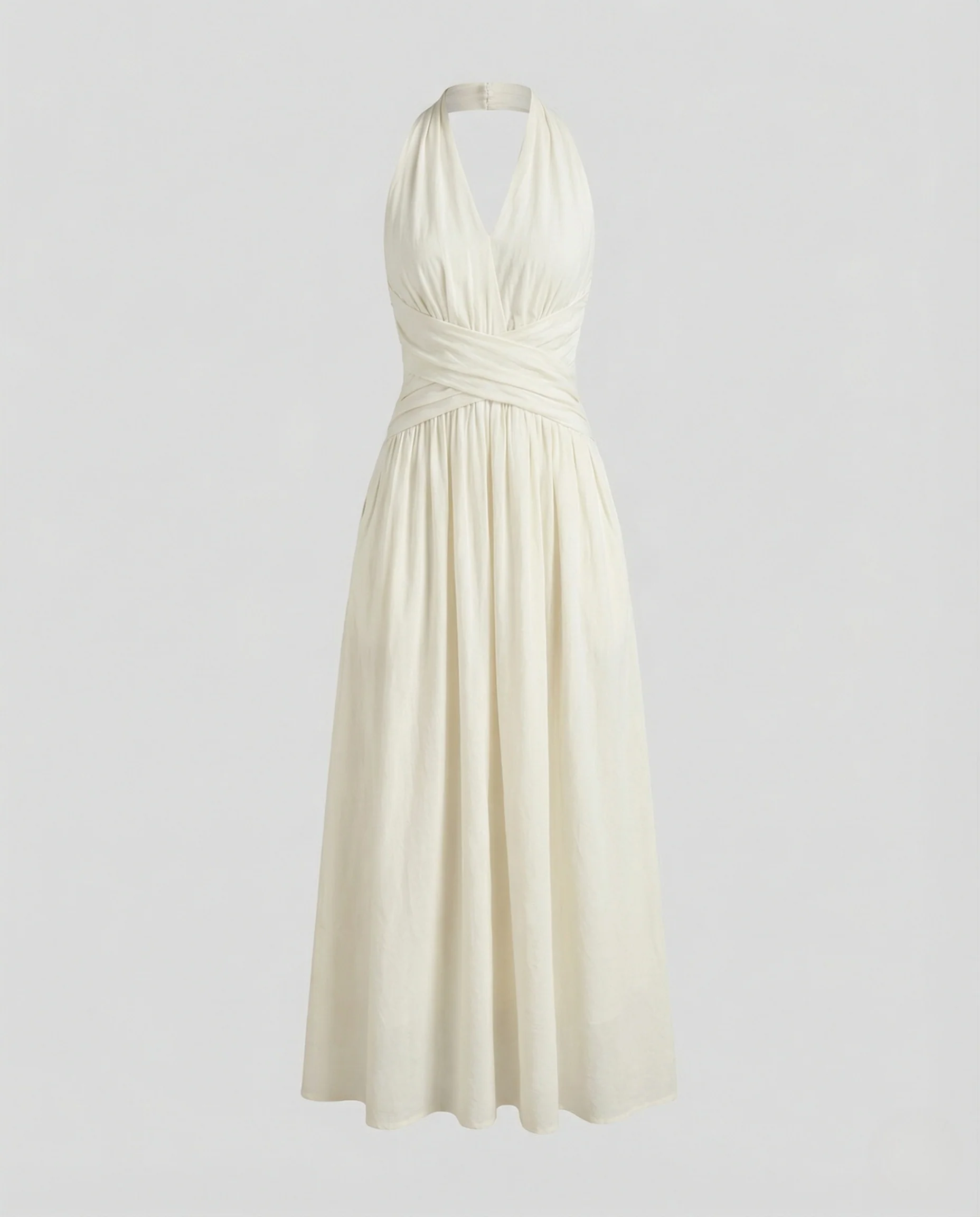 Damen Neckholder Maxikleid mit Wickeltaille - Image 5