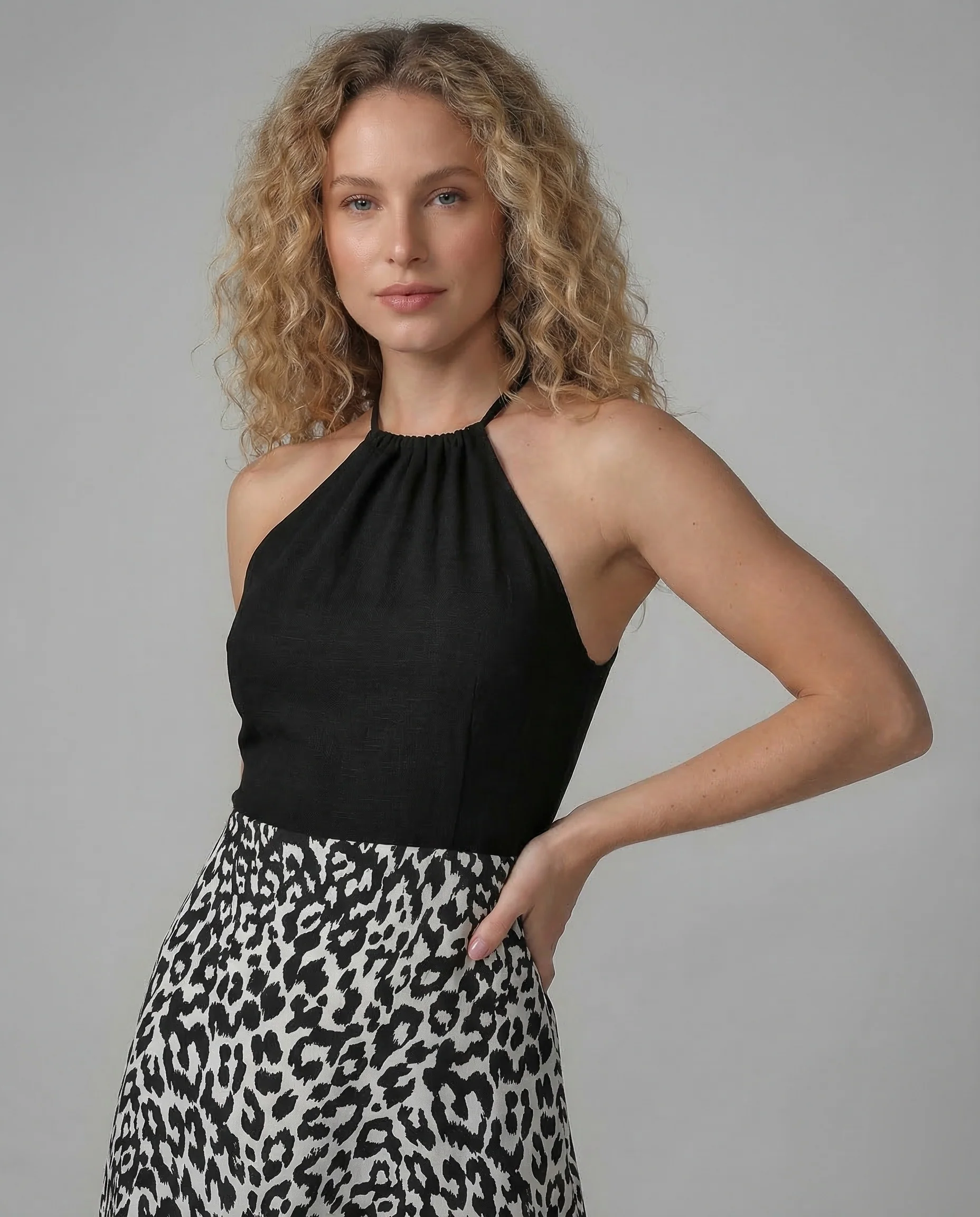 Freizeitkleid Damen Neckholder Midikleid - Image 2