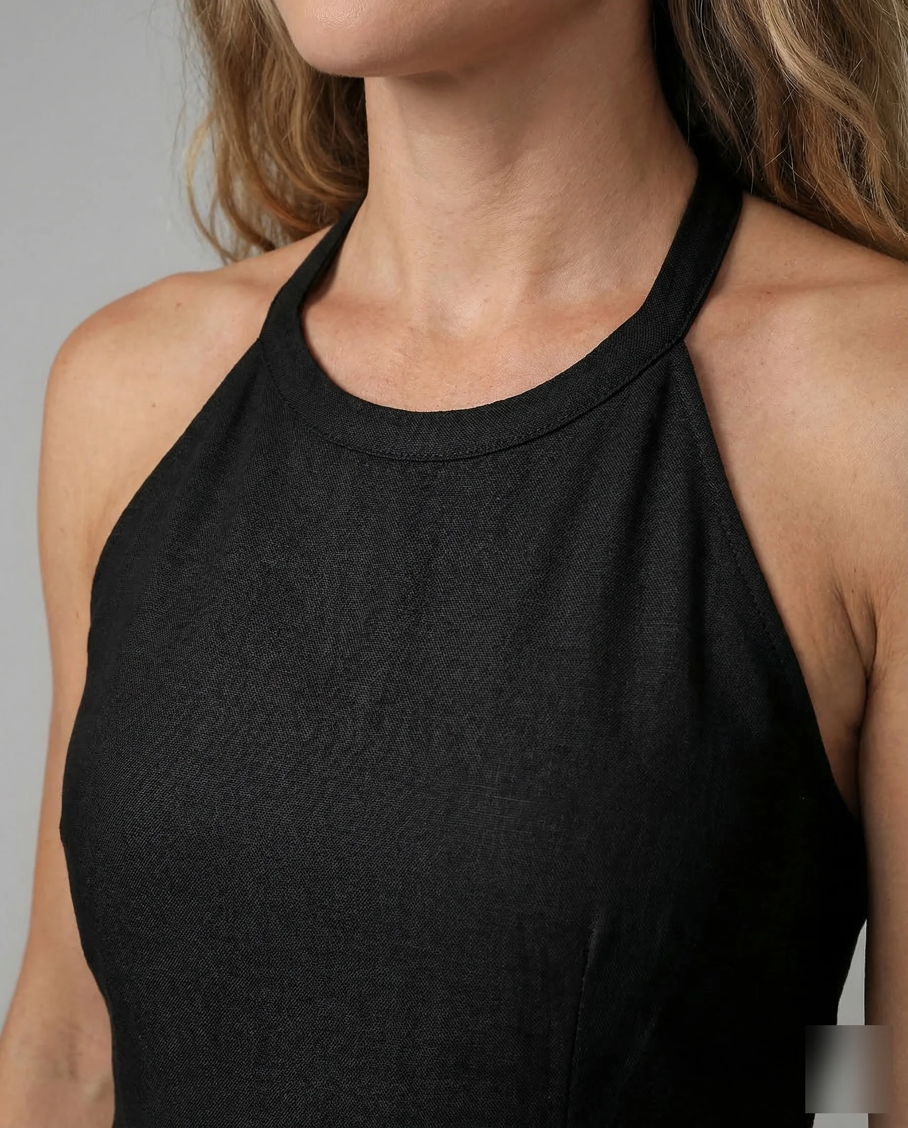 Freizeitkleid Damen Neckholder Midikleid - Image 3