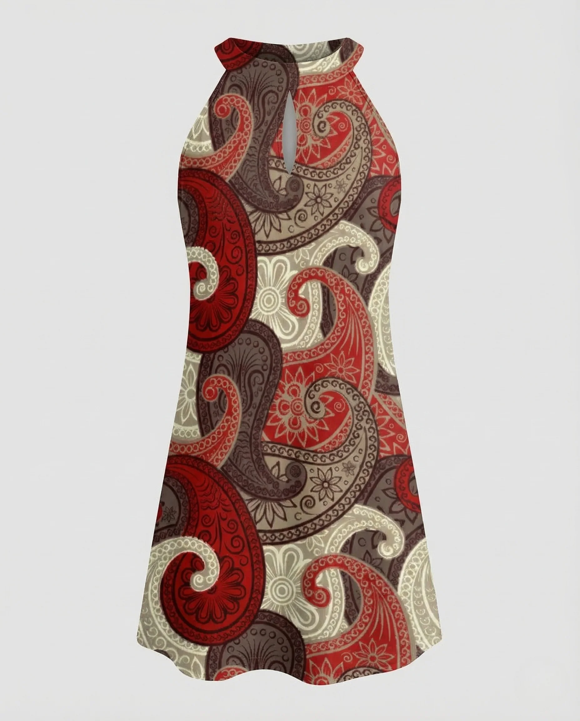 Damen Neckholder Minikleid Paisley - Image 5