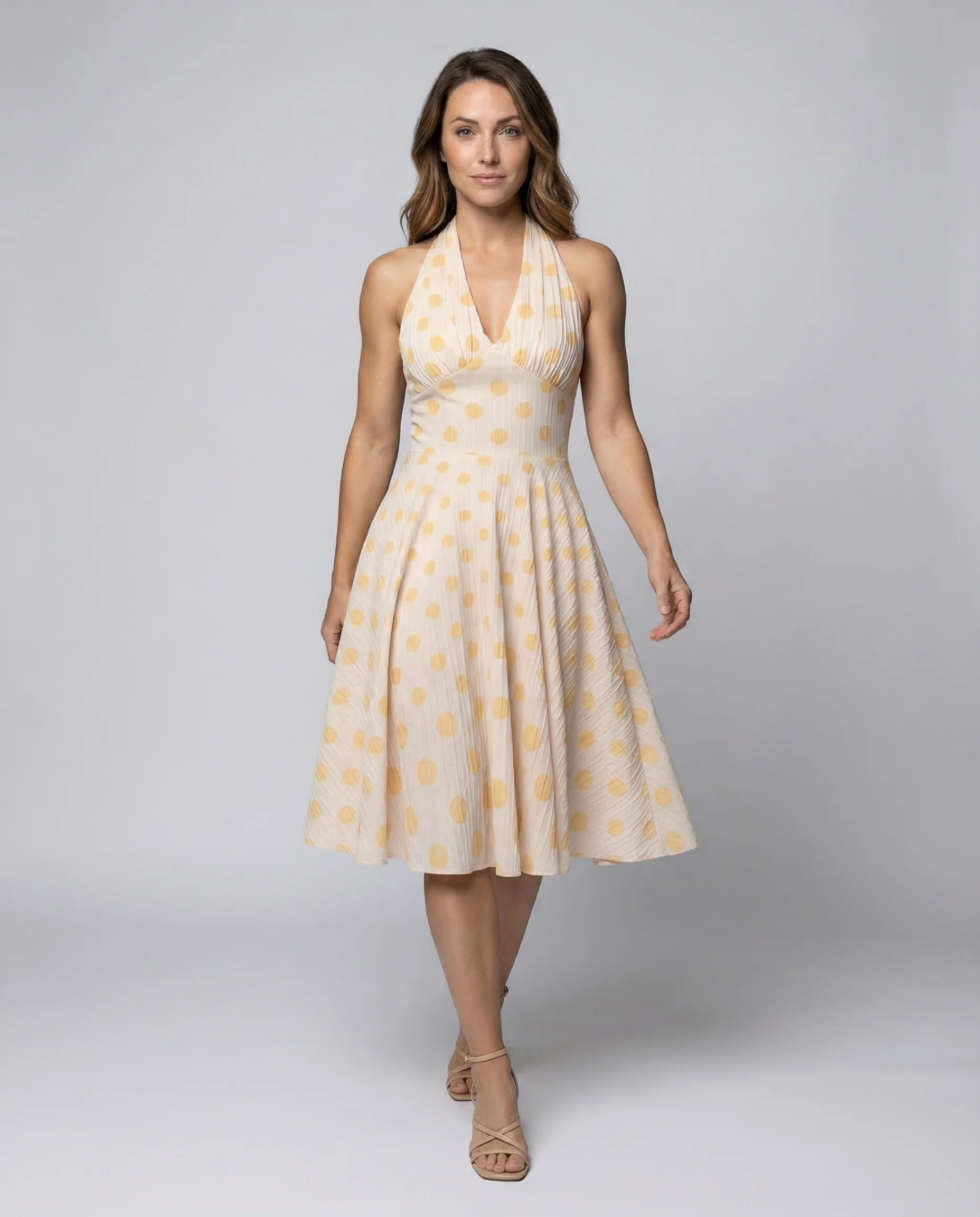 Damen Neckholder Kleid Retro