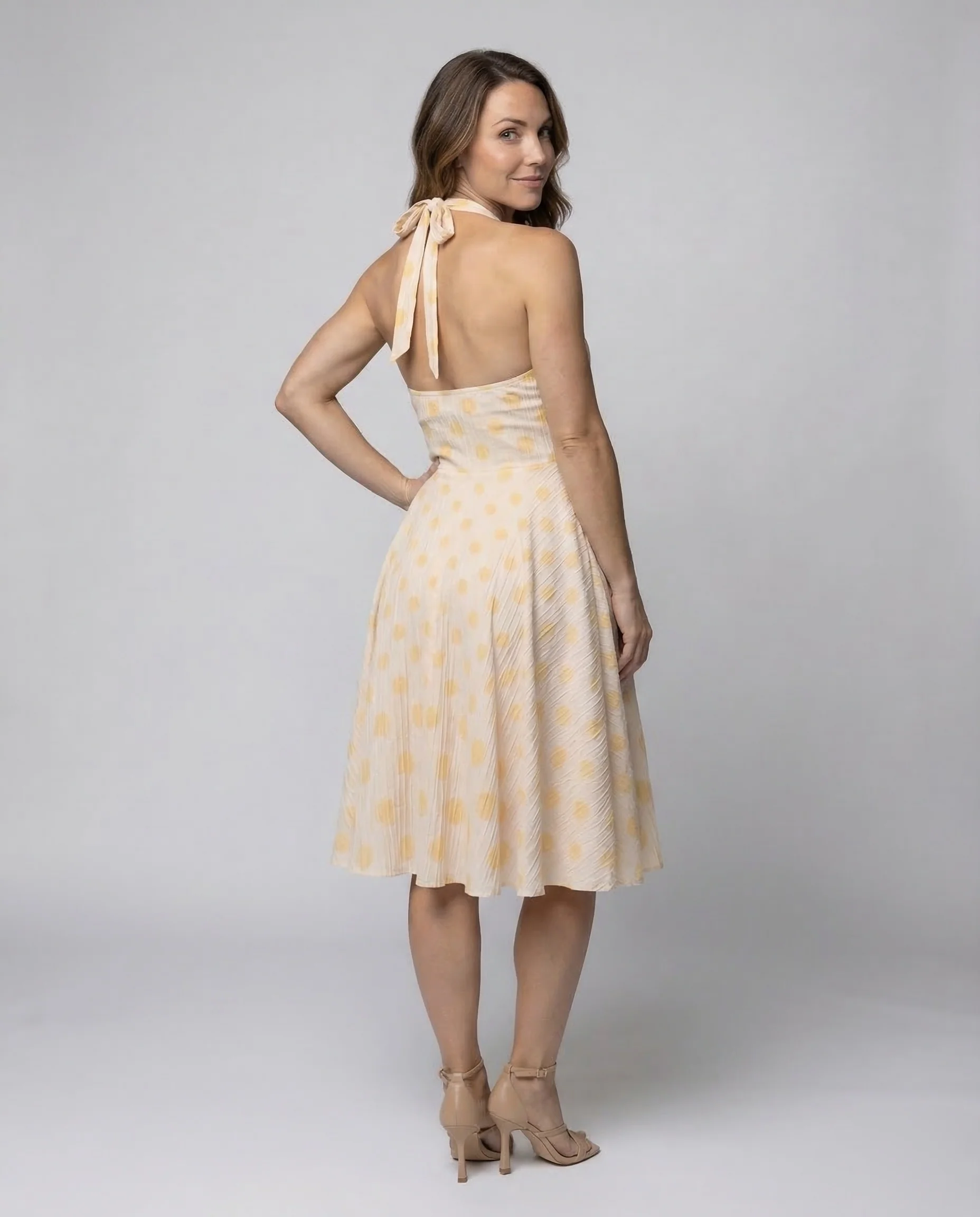 Damen Neckholder Kleid Retro - Image 4