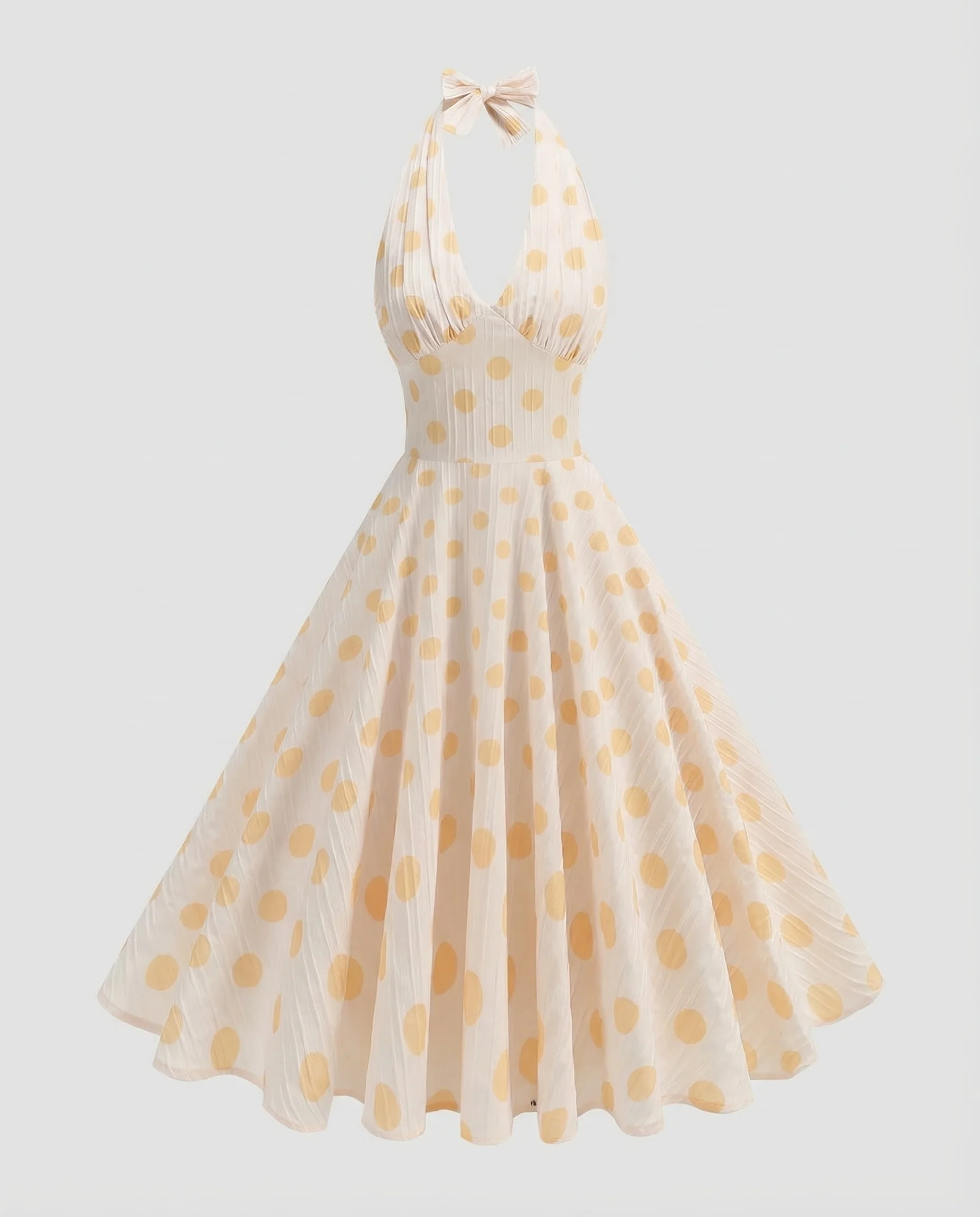 Damen Neckholder Kleid Retro - Image 5