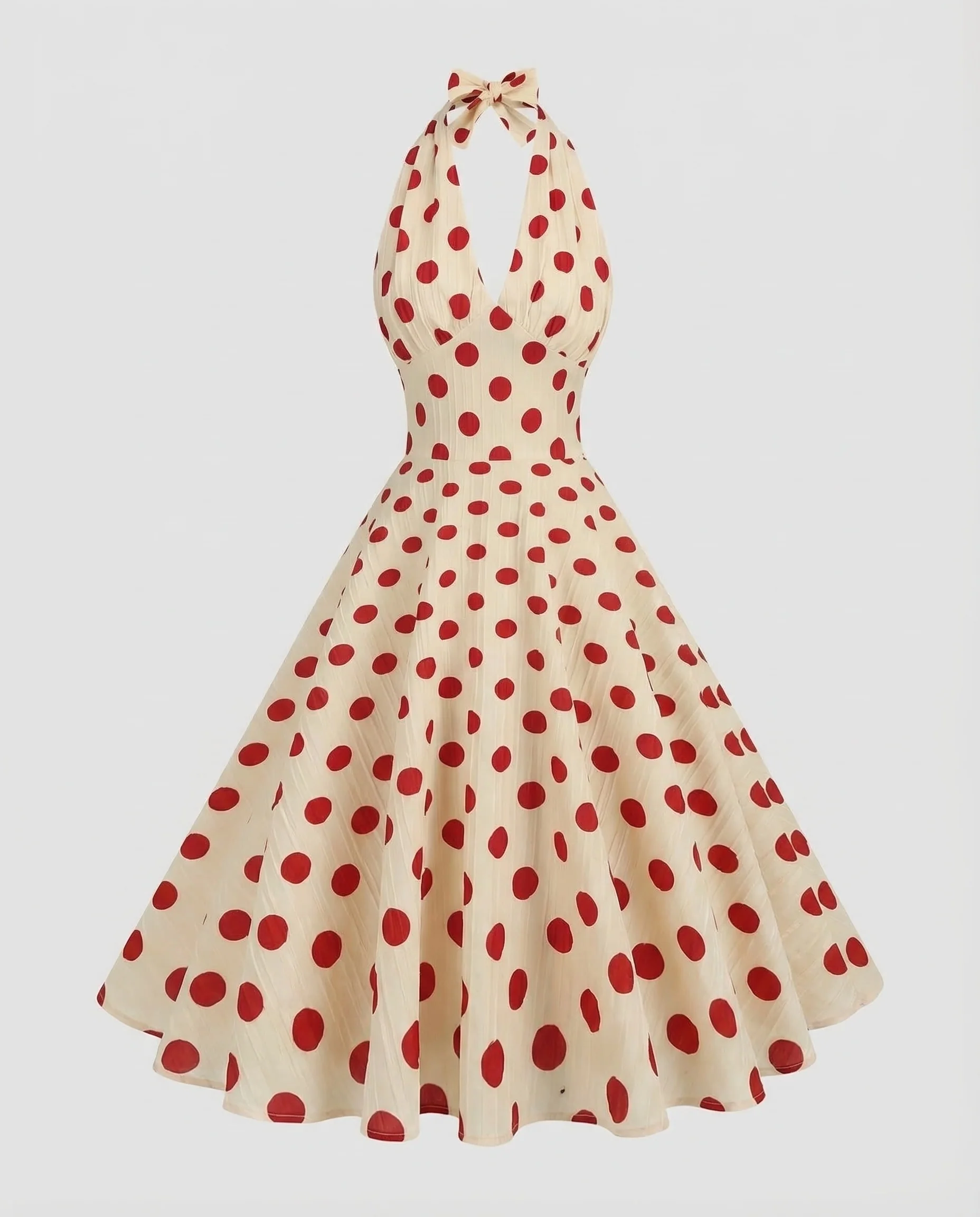 Damen Neckholder Kleid Retro - Image 6